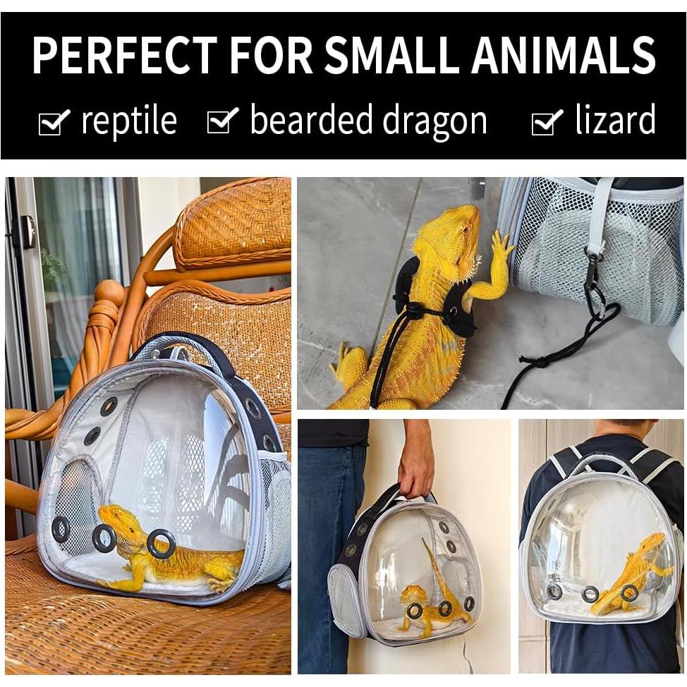 Transportador de Mochila para Dragón Barbudo uoopet Negro