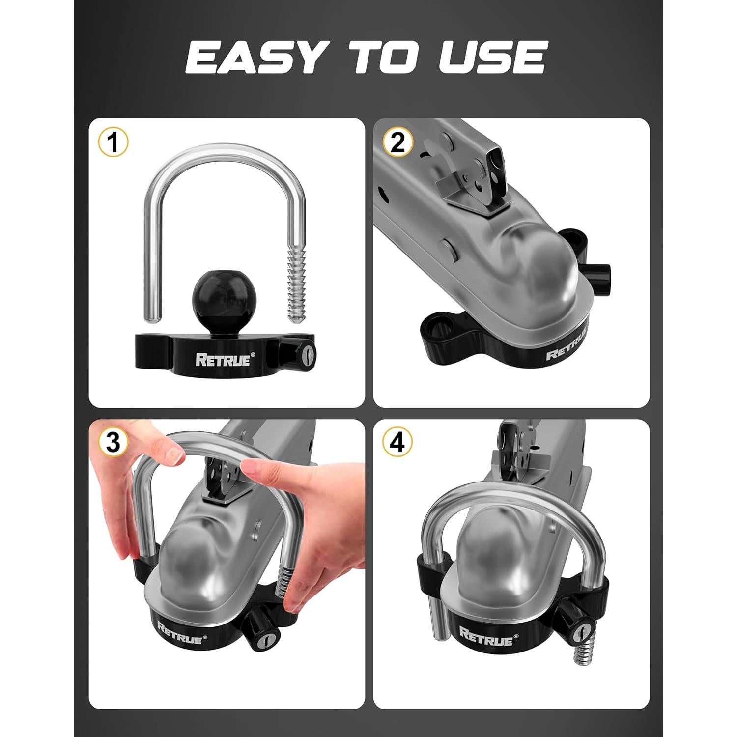 Cerradura Universal para Acoplador de Remolque RETRUE 0.69 kg