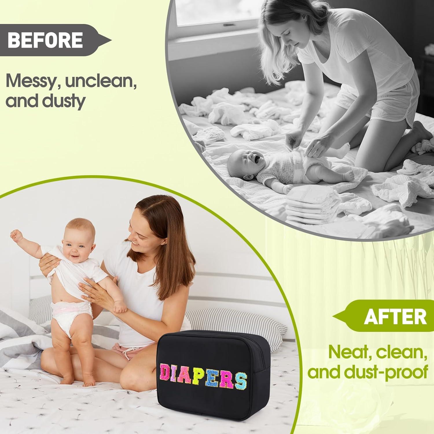 Bolsa de Pañales Portátil Sweet Lion Negra Impermeable