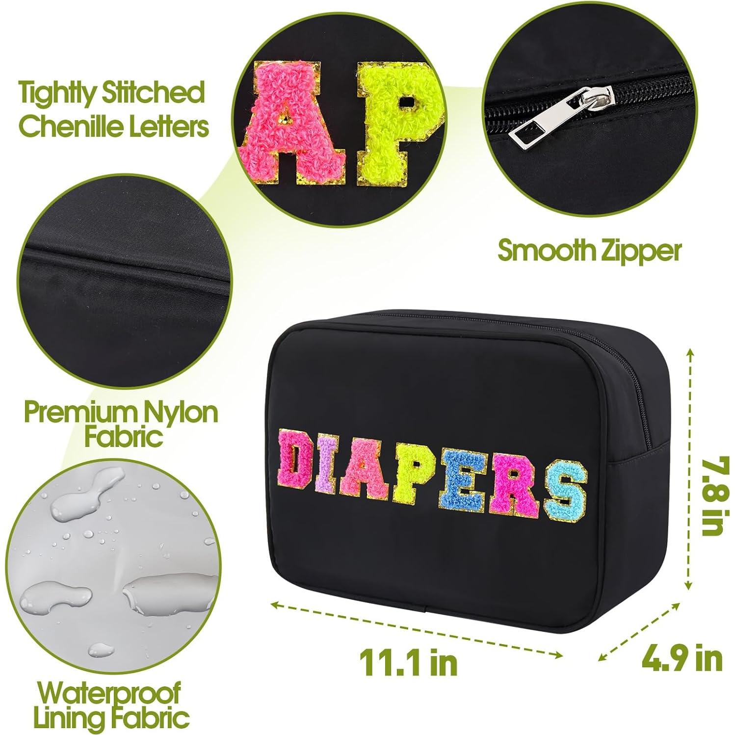 Bolsa de Pañales Portátil Sweet Lion Negra Impermeable