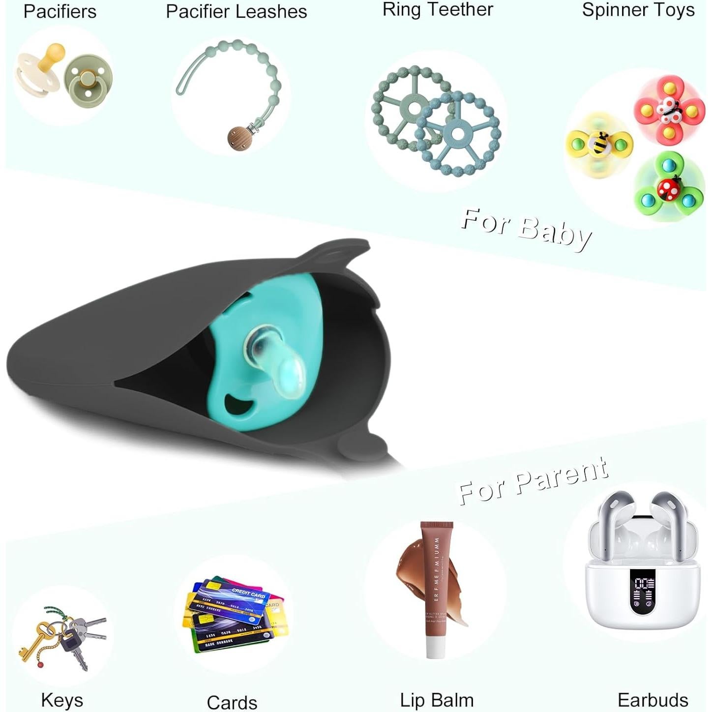 Seposeve Funda de Chupete de Silicona Ultra Delgado - 3 Unidades