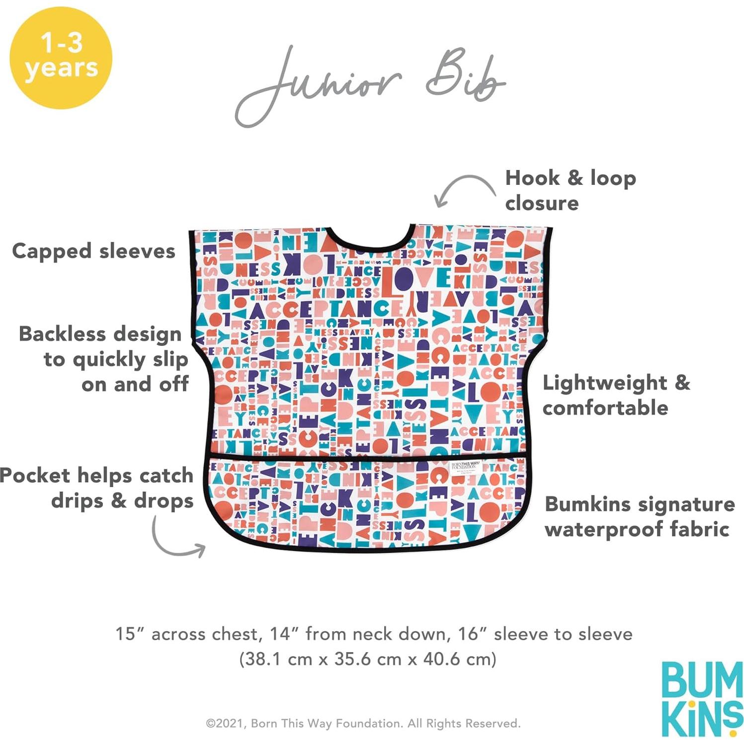 Babero Impermeable Bumkins Manga Corta 1-3 Años 38x36cm