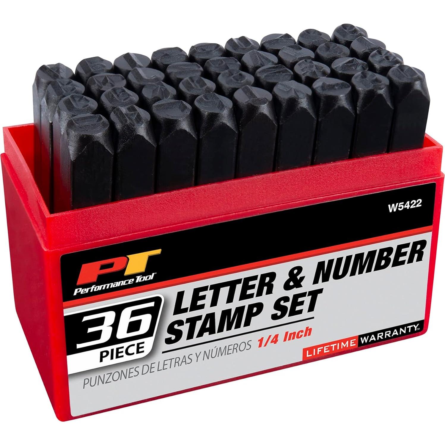 Juego de estampado de letras y números Performance Tool W5422 36 piezas