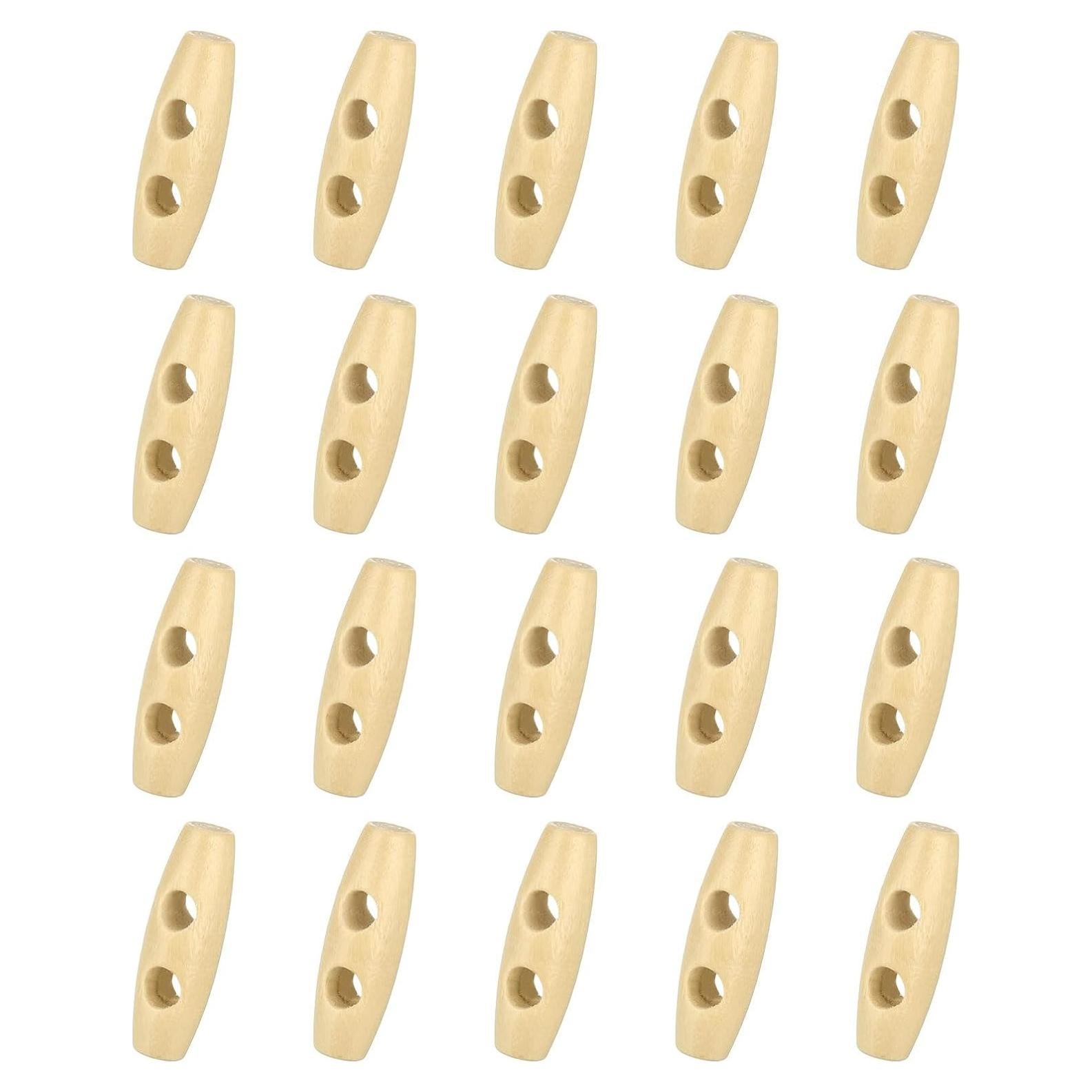 Botones de Toggle de Madera uxcell 30mm Beige 40 Pcs