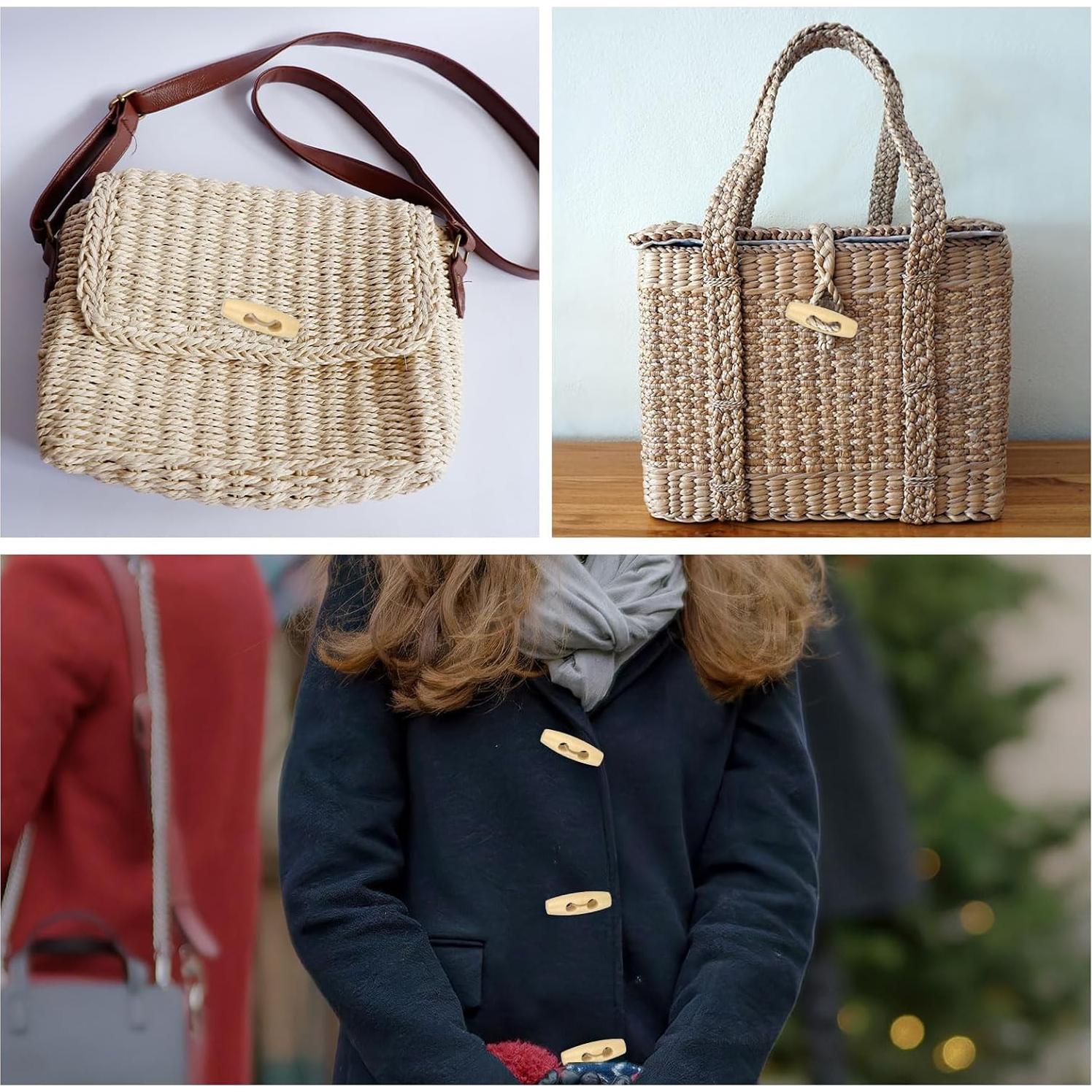 Botones de Toggle de Madera uxcell 30mm Beige 40 Pcs