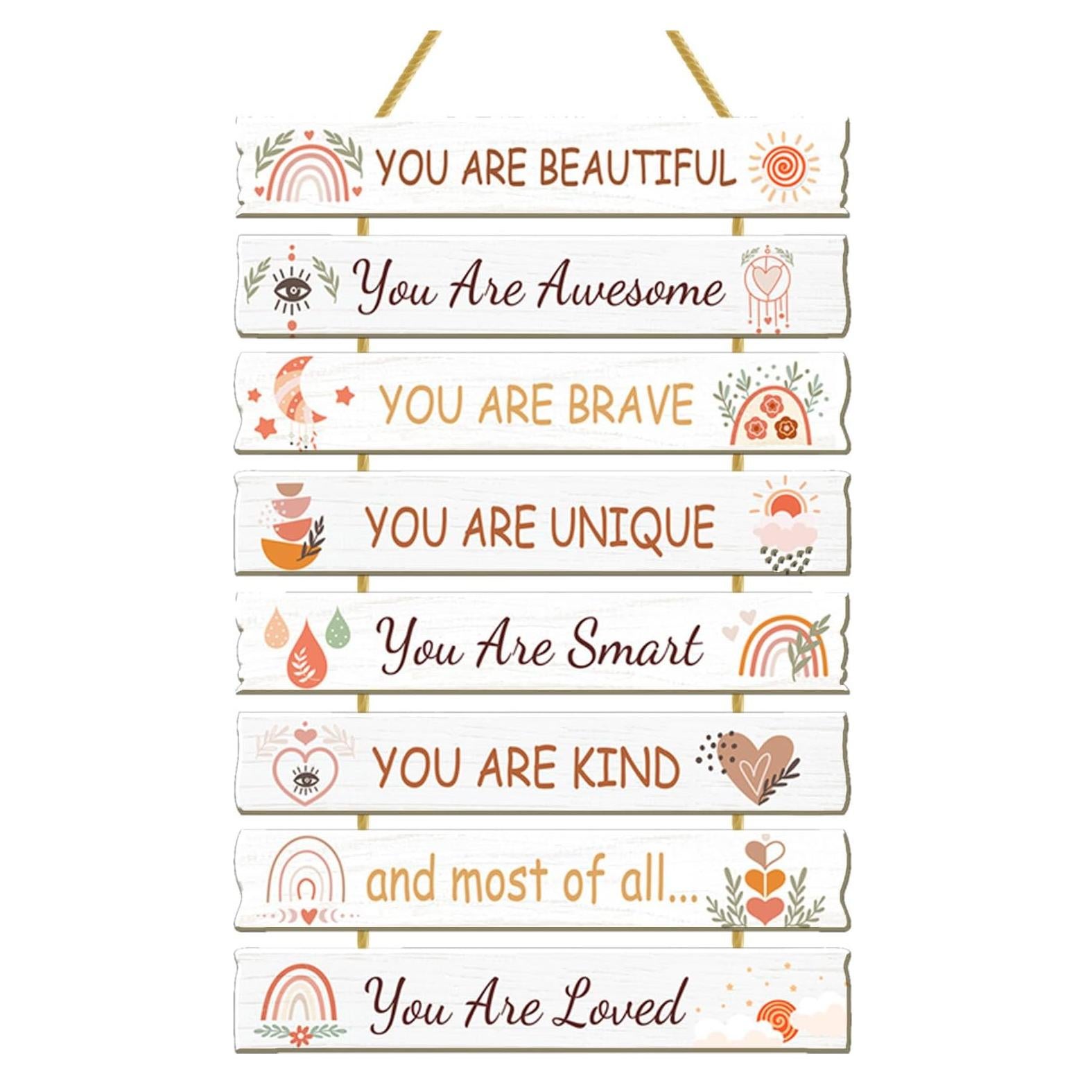 Decoración de Pared Boho Rutiyoka para Niñas - 8 Piezas MDF