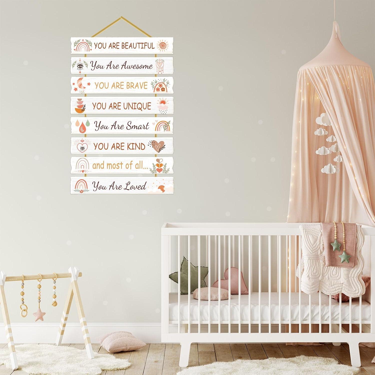 Decoración de Pared Boho Rutiyoka para Niñas - 8 Piezas MDF