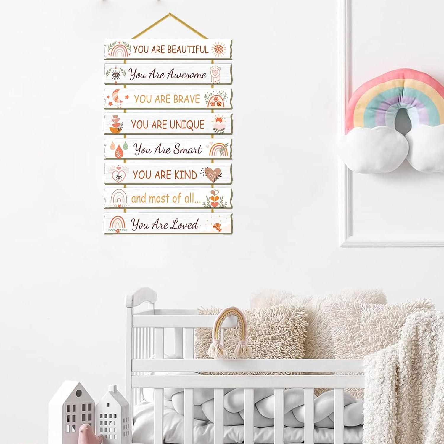 Decoración de Pared Boho Rutiyoka para Niñas - 8 Piezas MDF