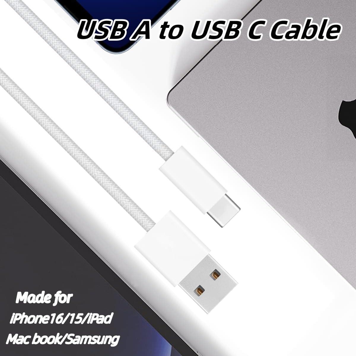 Paquete de 2 Cables USB-A a USB-C 0.91 m Hefaao Carga Rápida