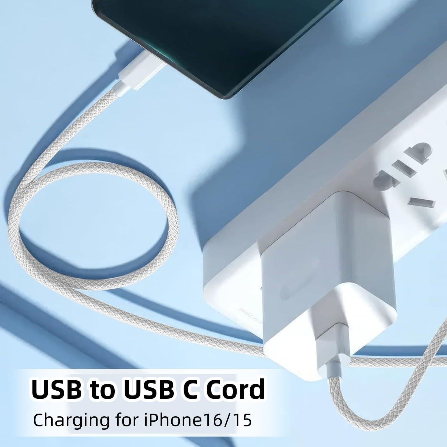 Paquete de 2 Cables USB-A a USB-C 0.91 m Hefaao Carga Rápida