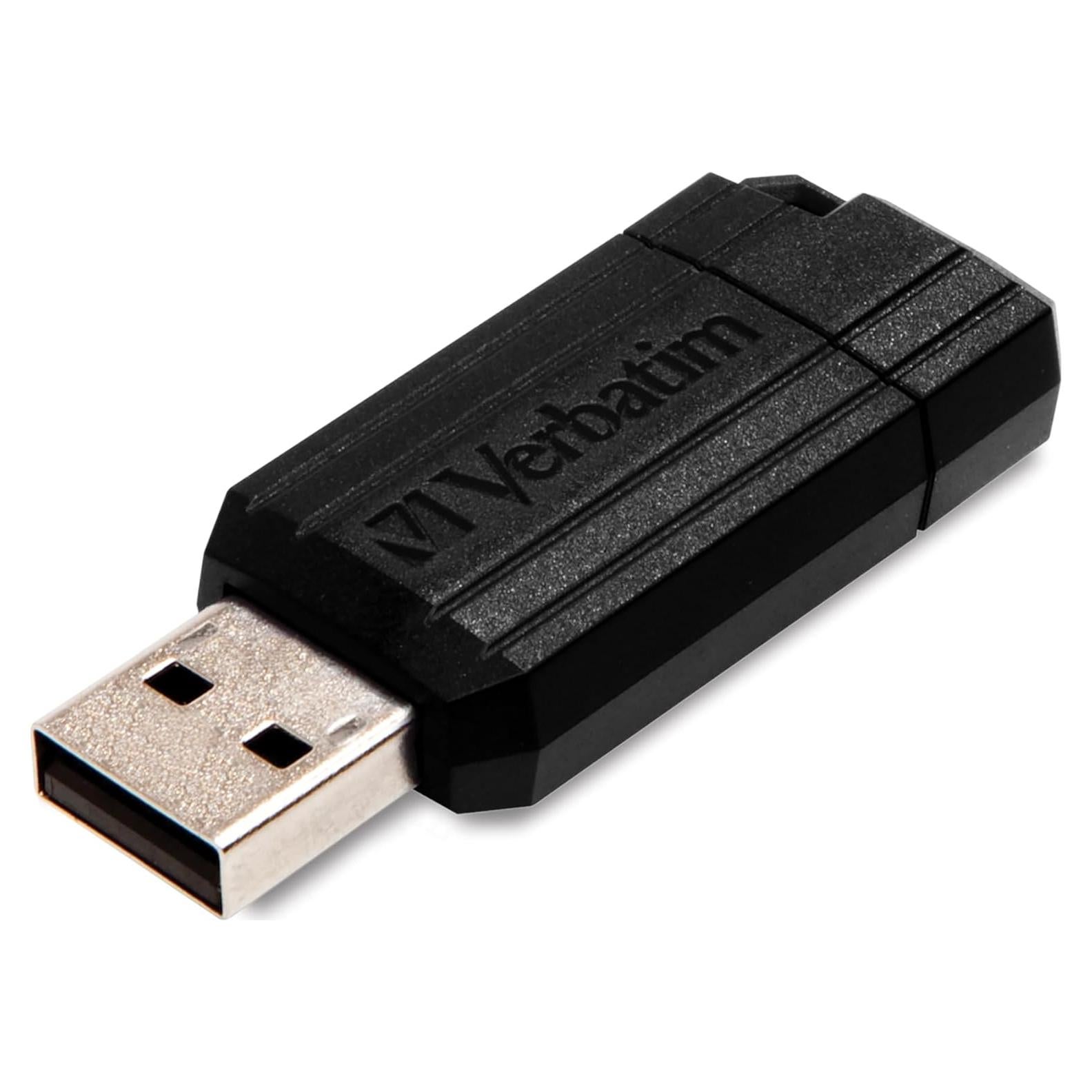 USB 2.0 Verbatim PinStripe 8GB Negro con Protección Antimicrobiana