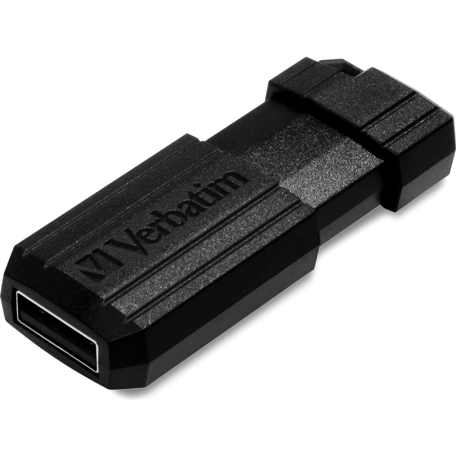 USB 2.0 Verbatim PinStripe 8GB Negro con Protección Antimicrobiana
