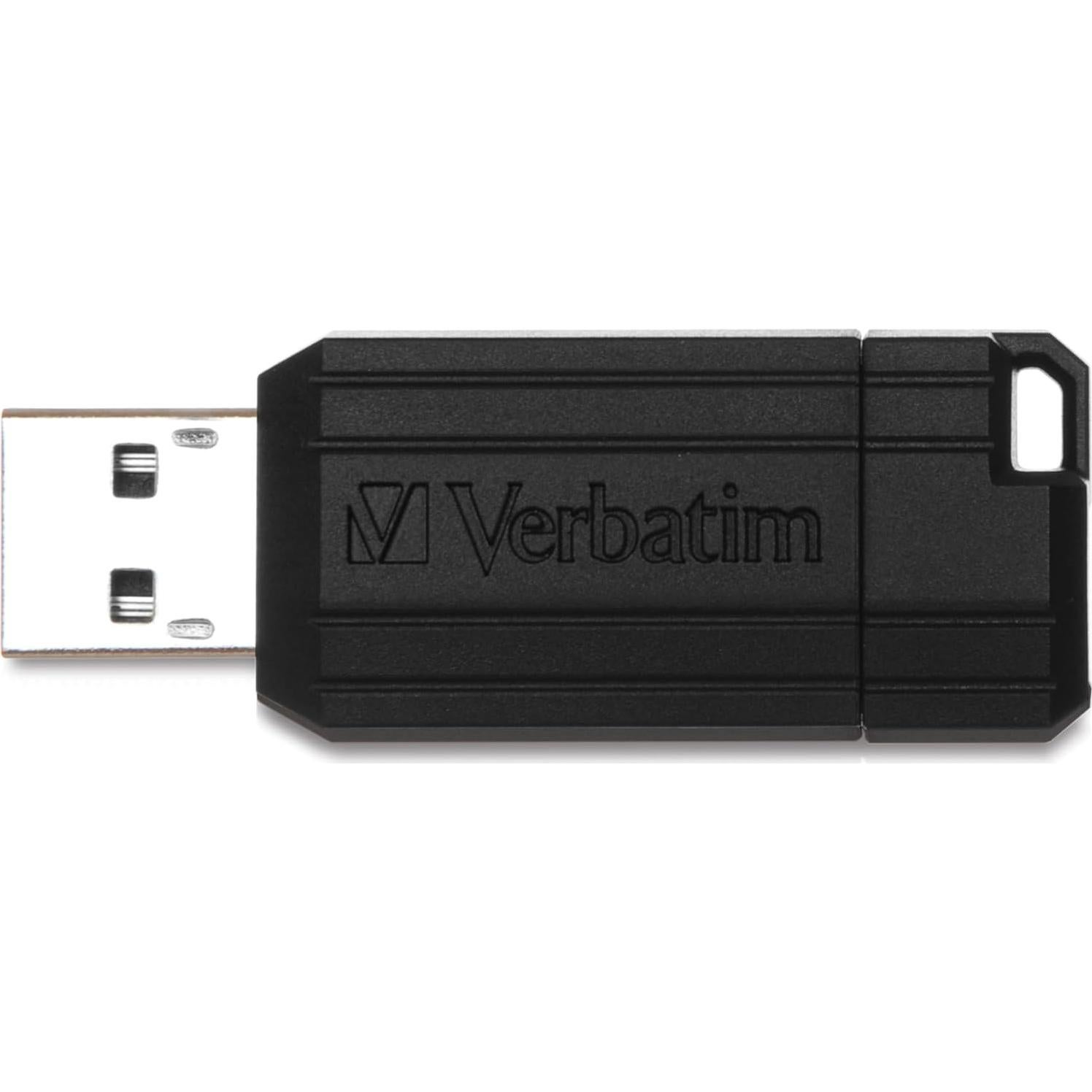USB 2.0 Verbatim PinStripe 8GB Negro con Protección Antimicrobiana