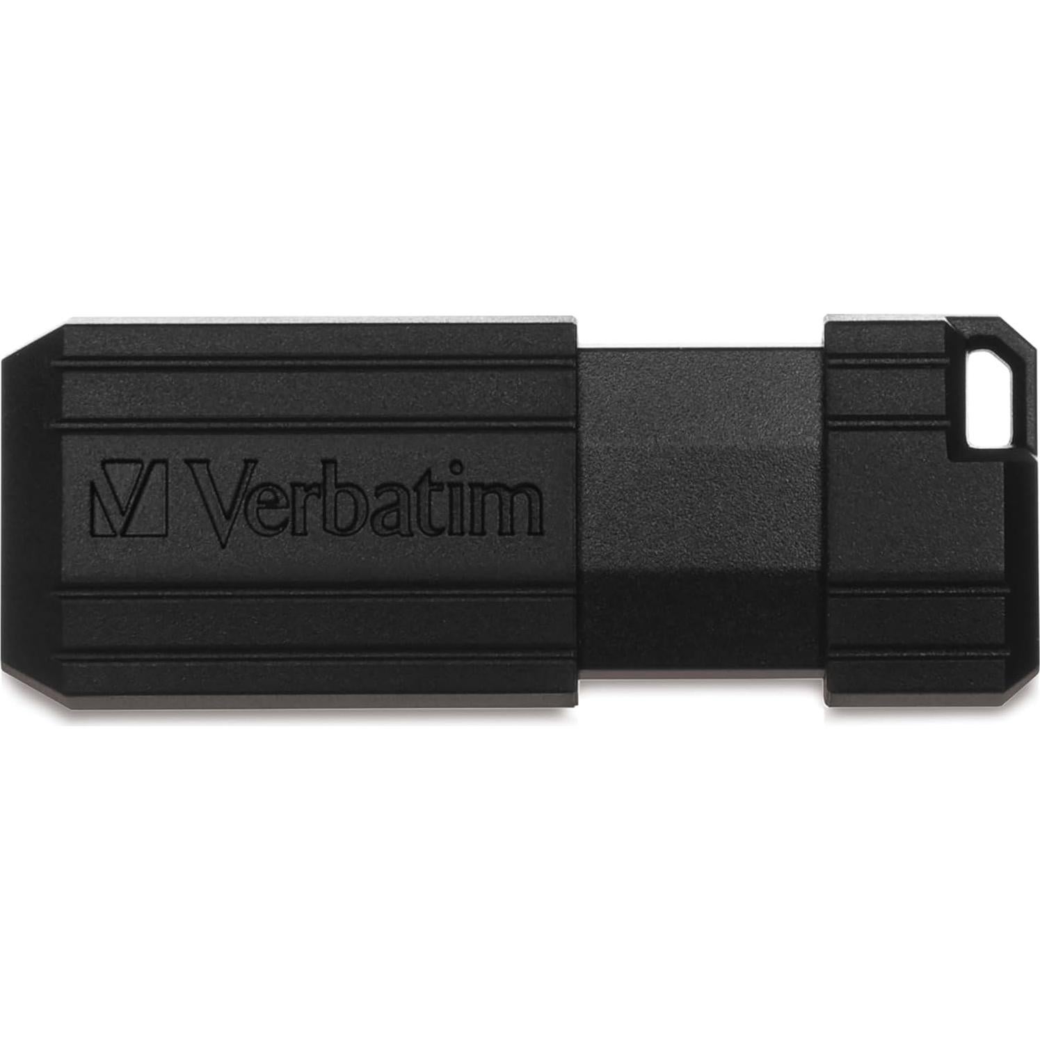 USB 2.0 Verbatim PinStripe 8GB Negro con Protección Antimicrobiana