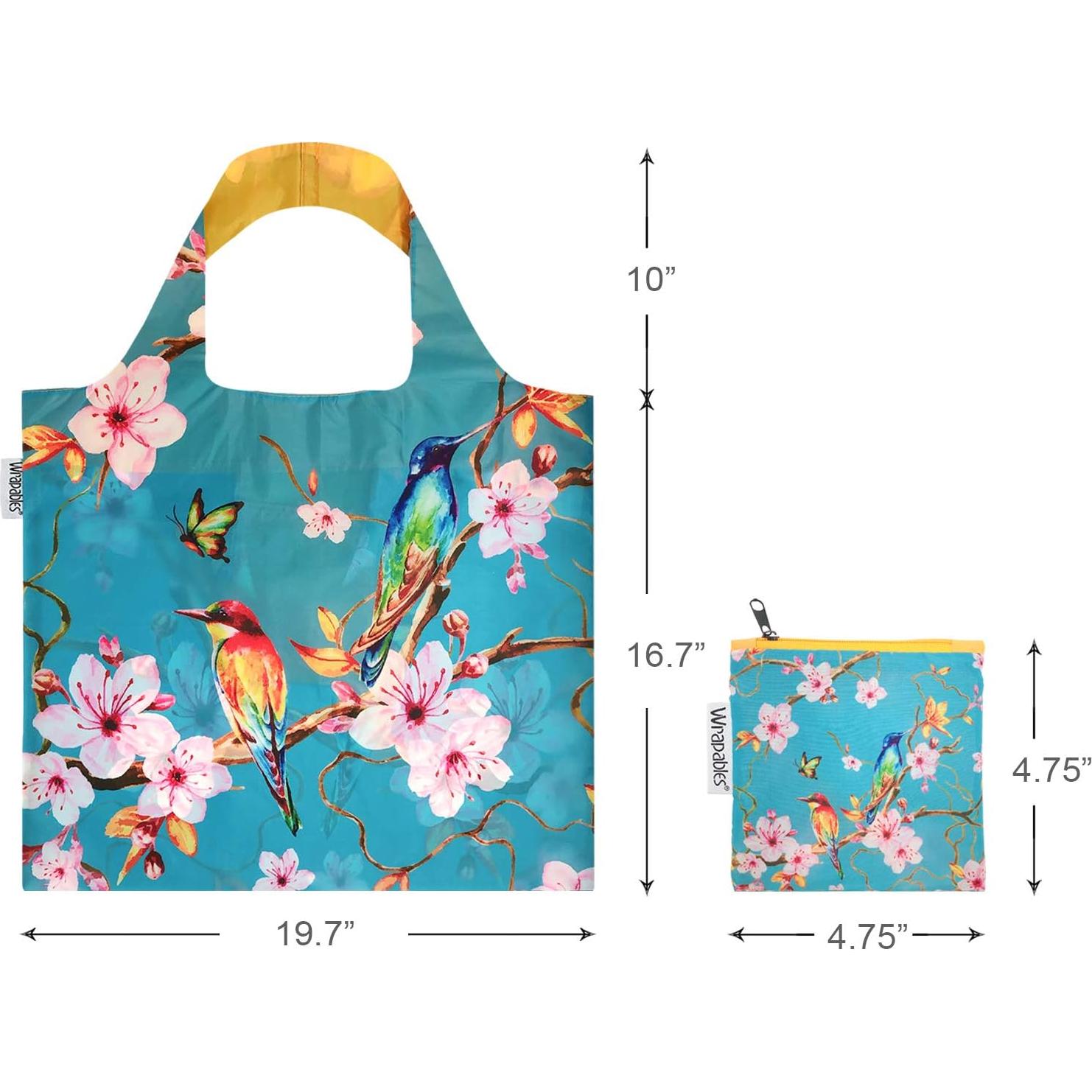 Bolsa Reutilizable Grande Wrapables con Bolsa Exterior - Flores de Cerezo