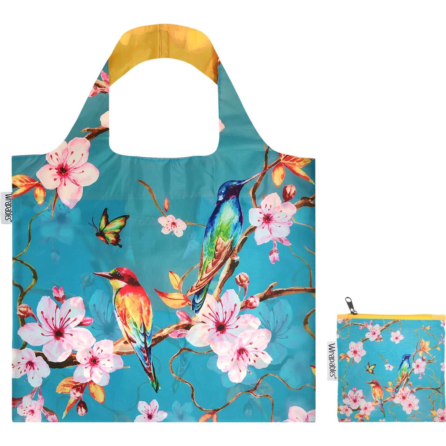 Bolsa Reutilizable Grande Wrapables con Bolsa Exterior - Flores de Cerezo