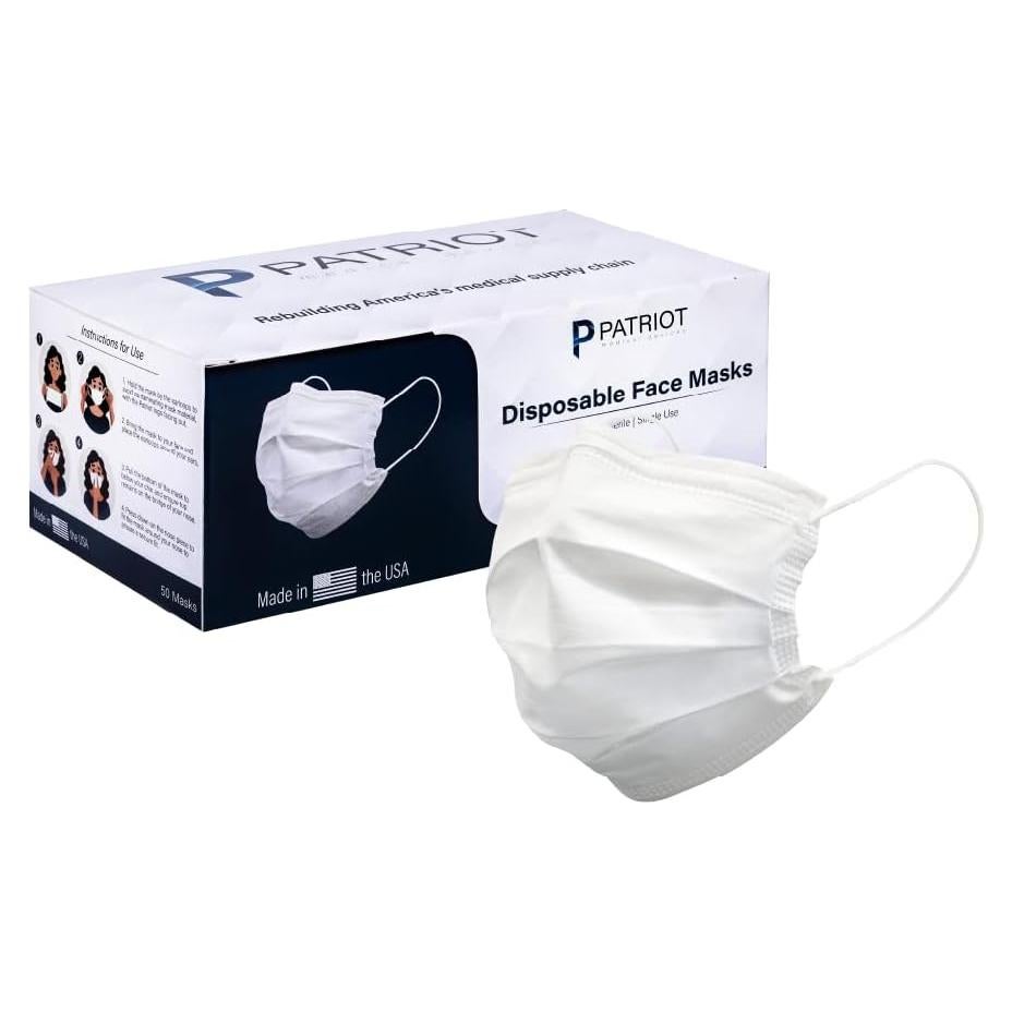 Máscaras Faciales Desechables Patriot | 50 Unidades Hipoalergénicas