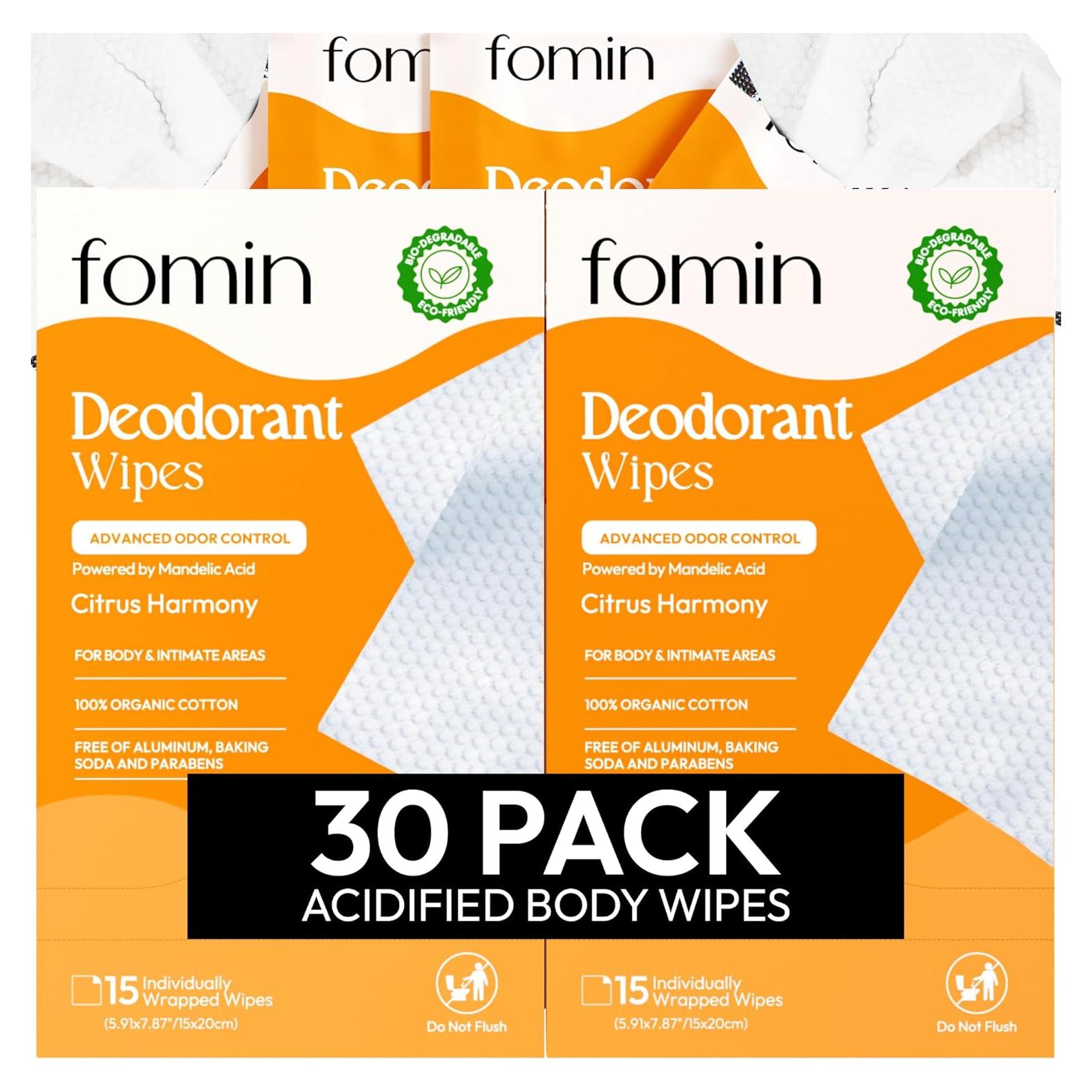 Toallitas Desodorantes FOMIN Armonía Cítrica 30 Unidades