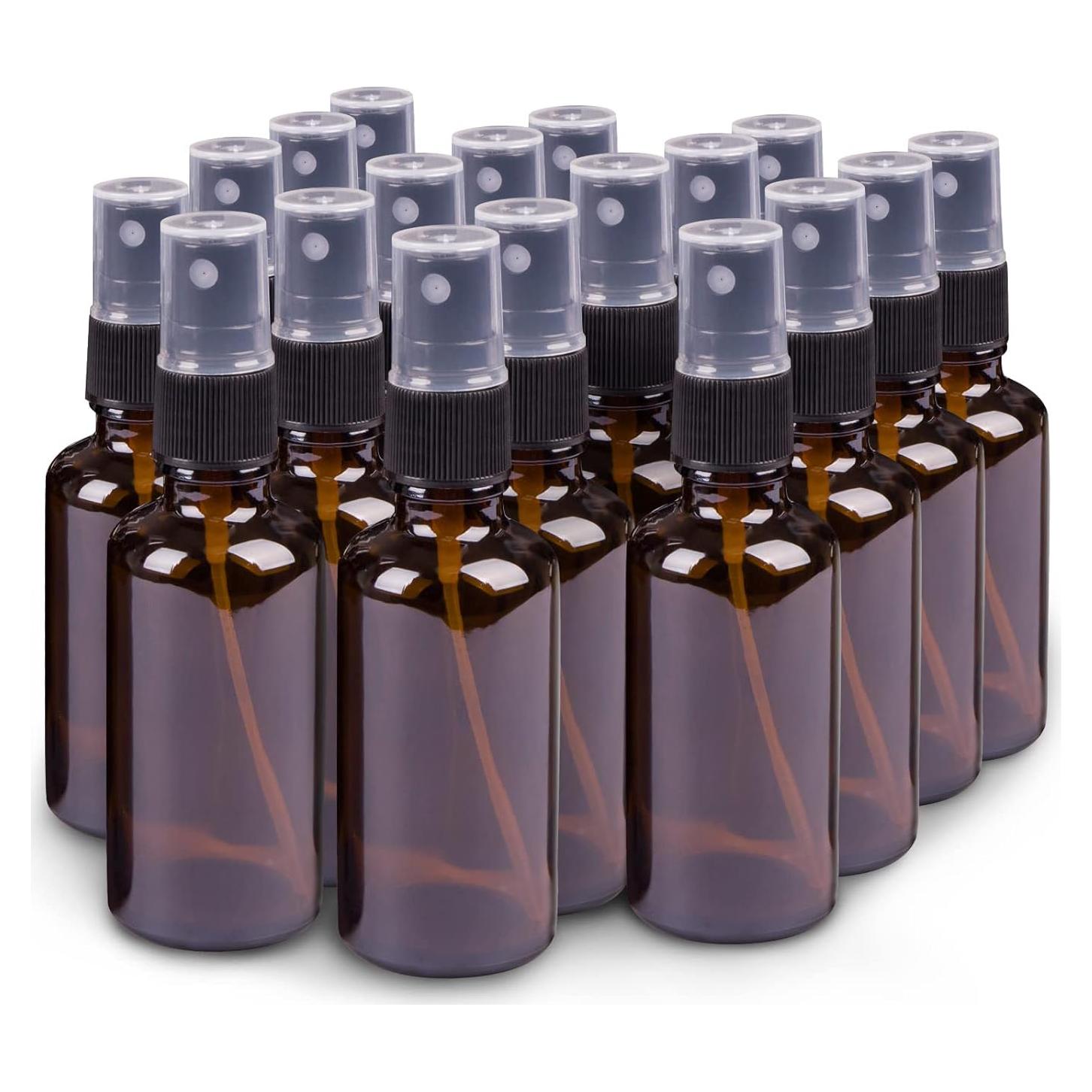 Juego de 18 Botellas de Spray de Vidrio Ámbar 60ml