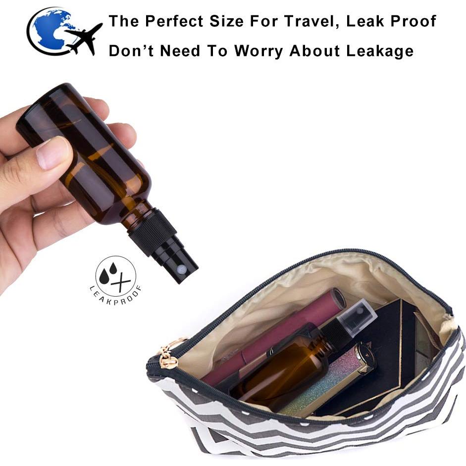 Juego de 18 Botellas de Spray de Vidrio Ámbar 60ml