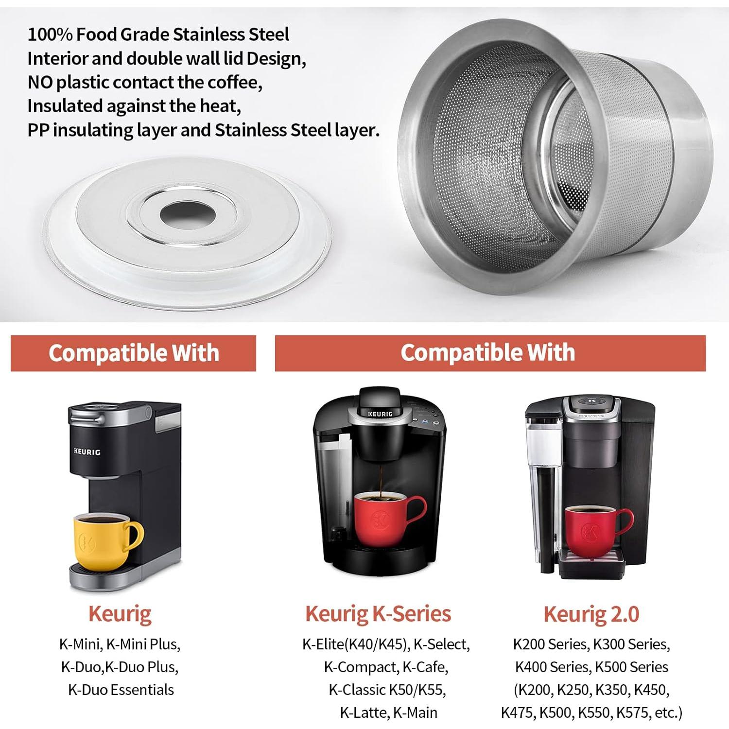 Filtro K Cup reutilizable RUOYING de acero inoxidable 1 unidad