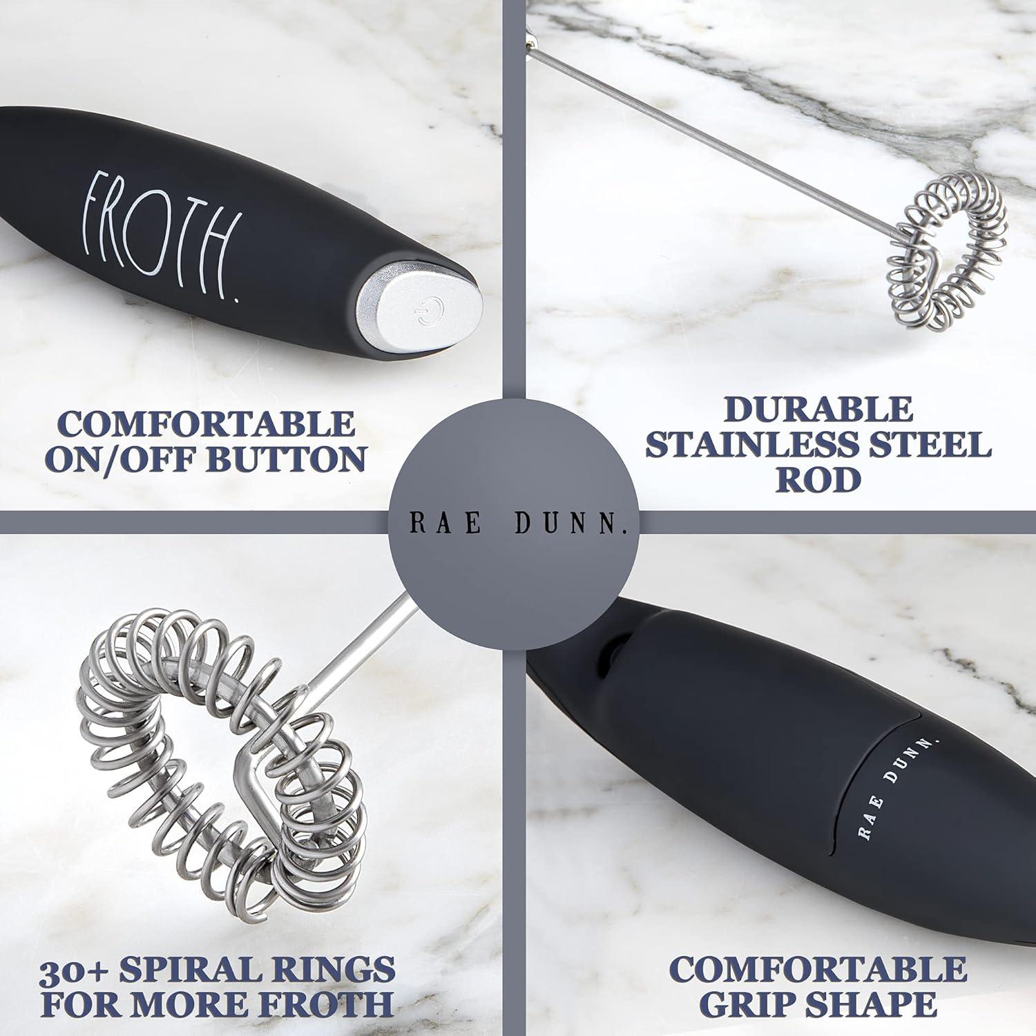 Espumador de Leche Eléctrico Rae Dunn Negro - Mezclador de Bebidas