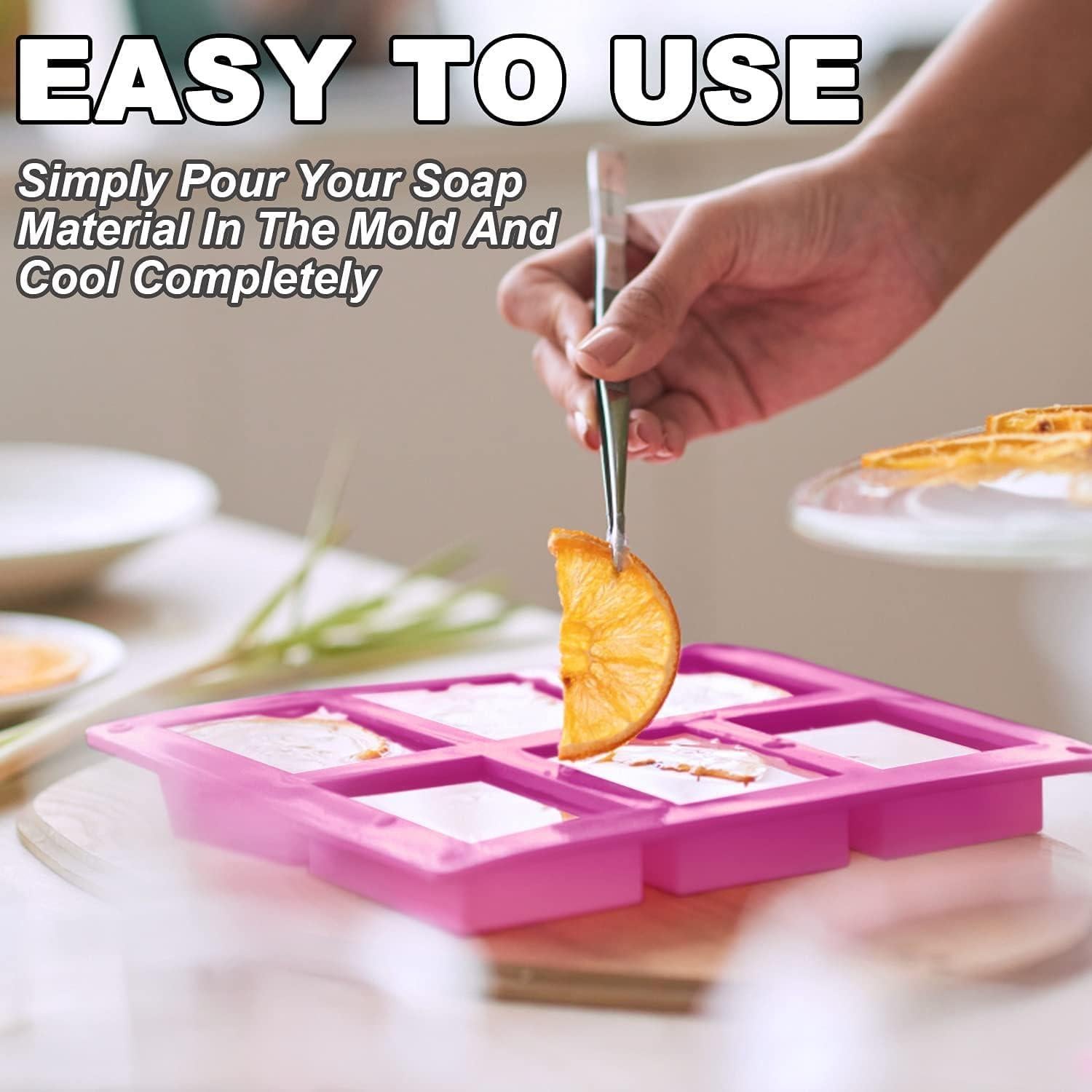 Moldes de Jabón de Silicona Lerykin 6 Cavidades Ovalado y Rectangular