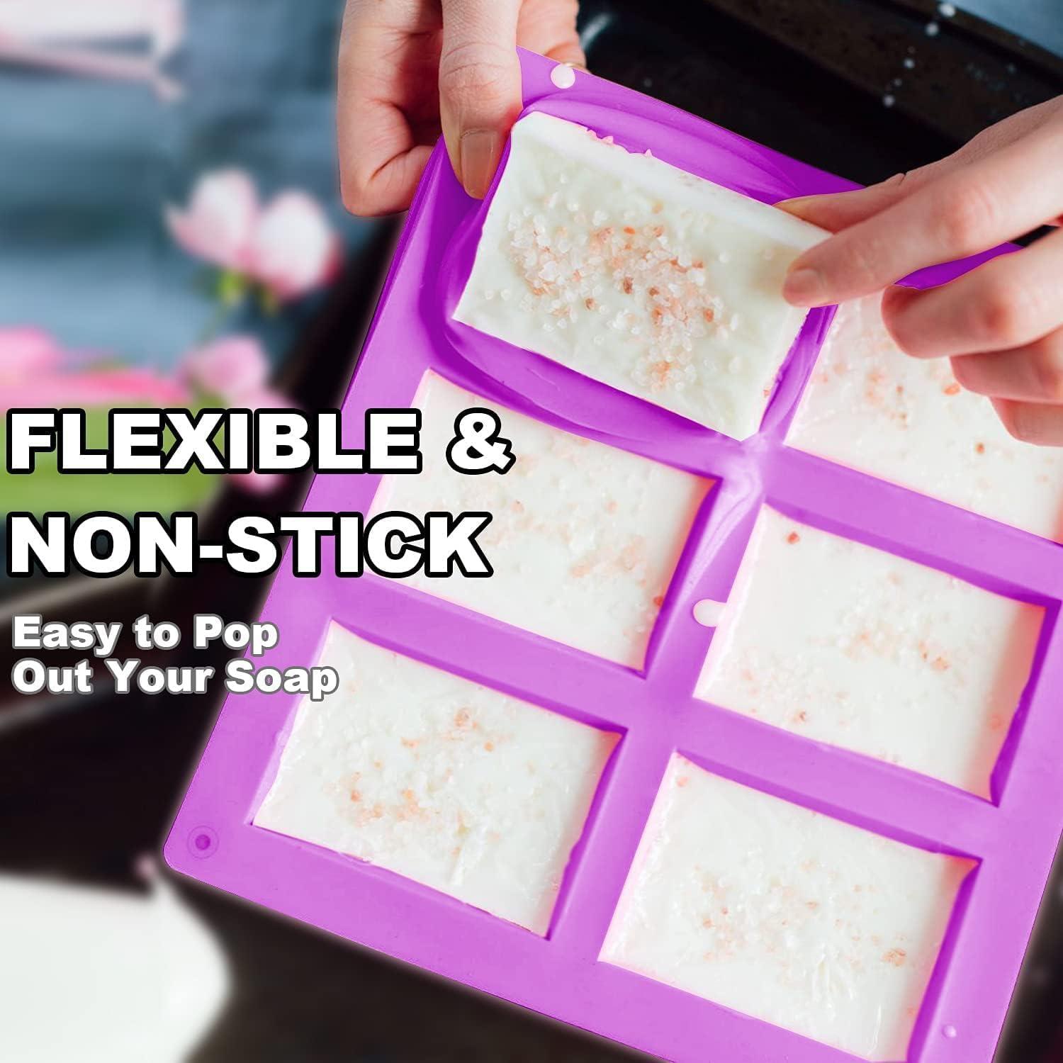 Moldes de Jabón de Silicona Lerykin 6 Cavidades Ovalado y Rectangular