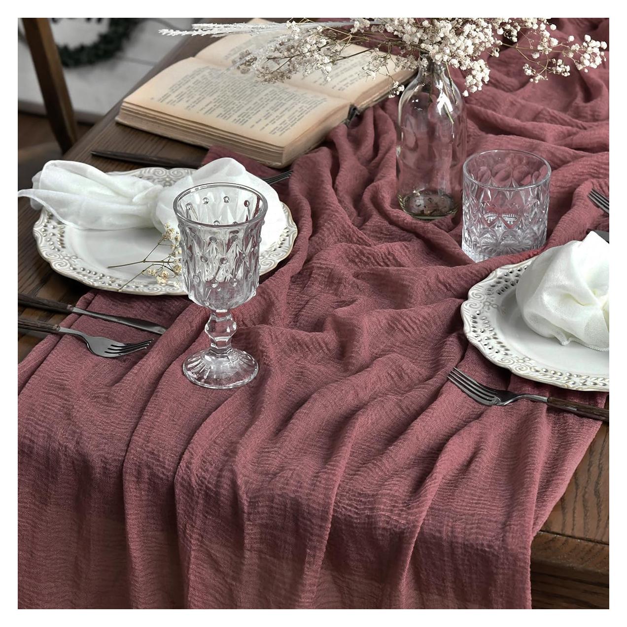 Corredor de Mesa Artoid Mode 120 cm Poliester Rosa Polvoriento