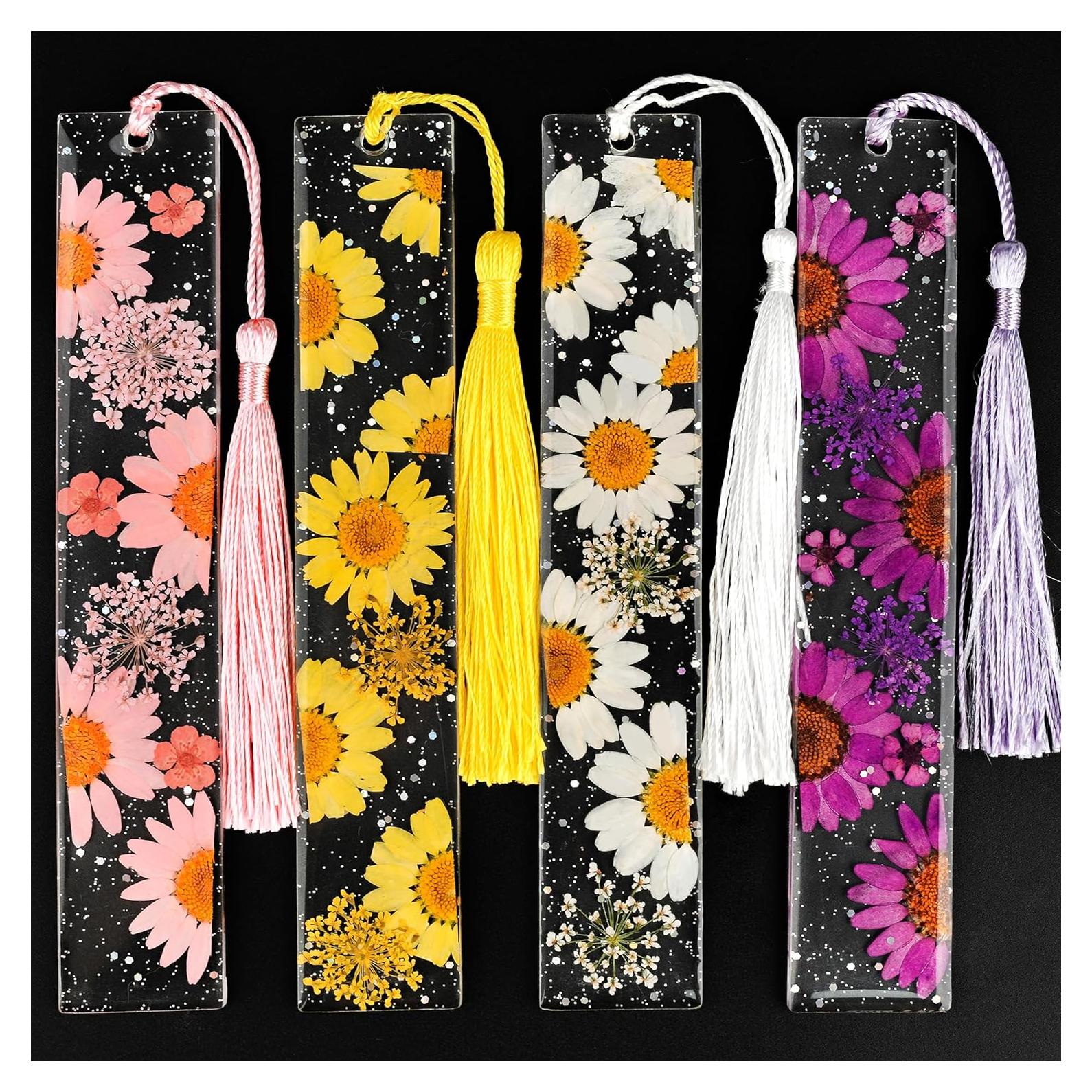 4 Marcadores de Flores Secas HLQHXWHZT con Borlas 14 cm