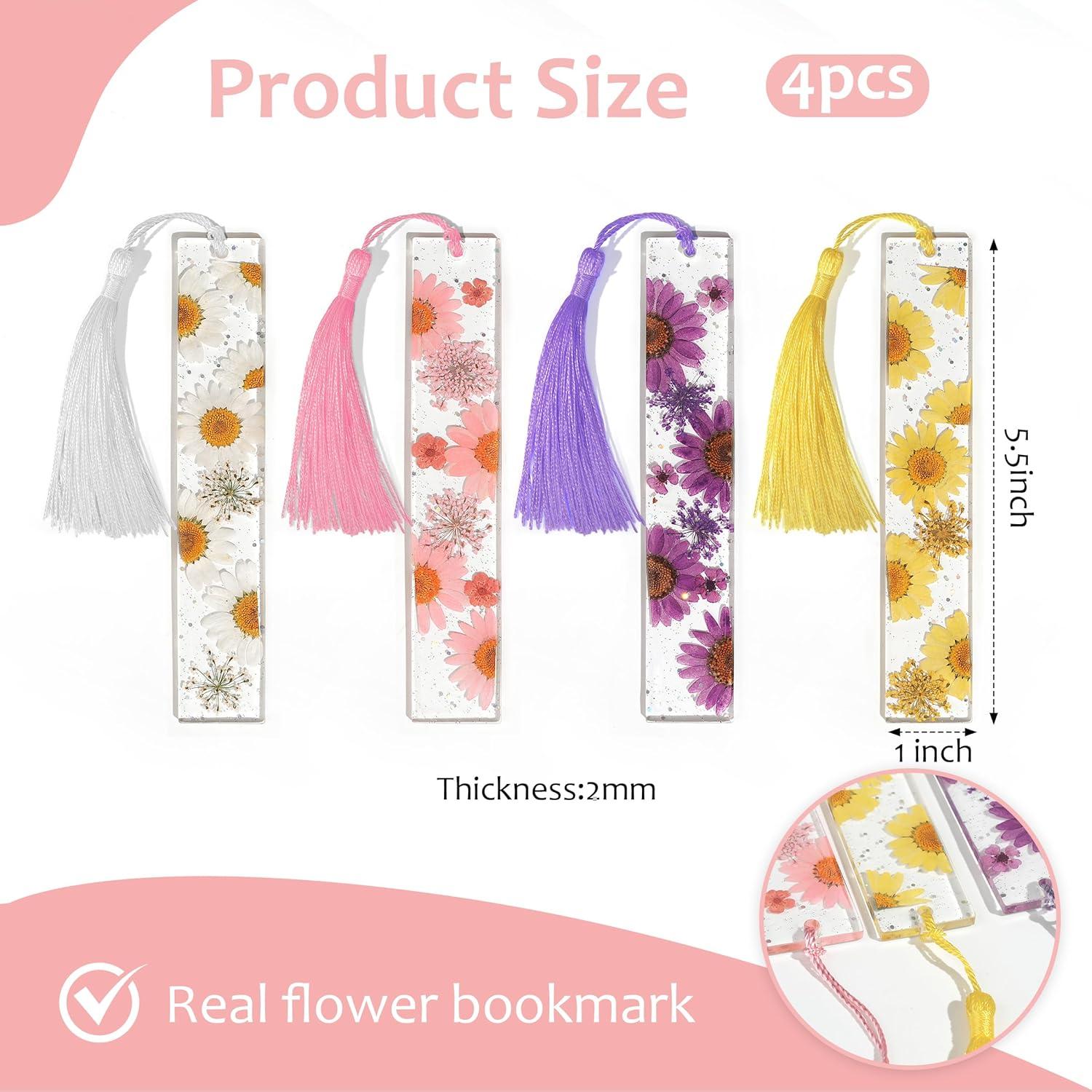 4 Marcadores de Flores Secas HLQHXWHZT con Borlas 14 cm