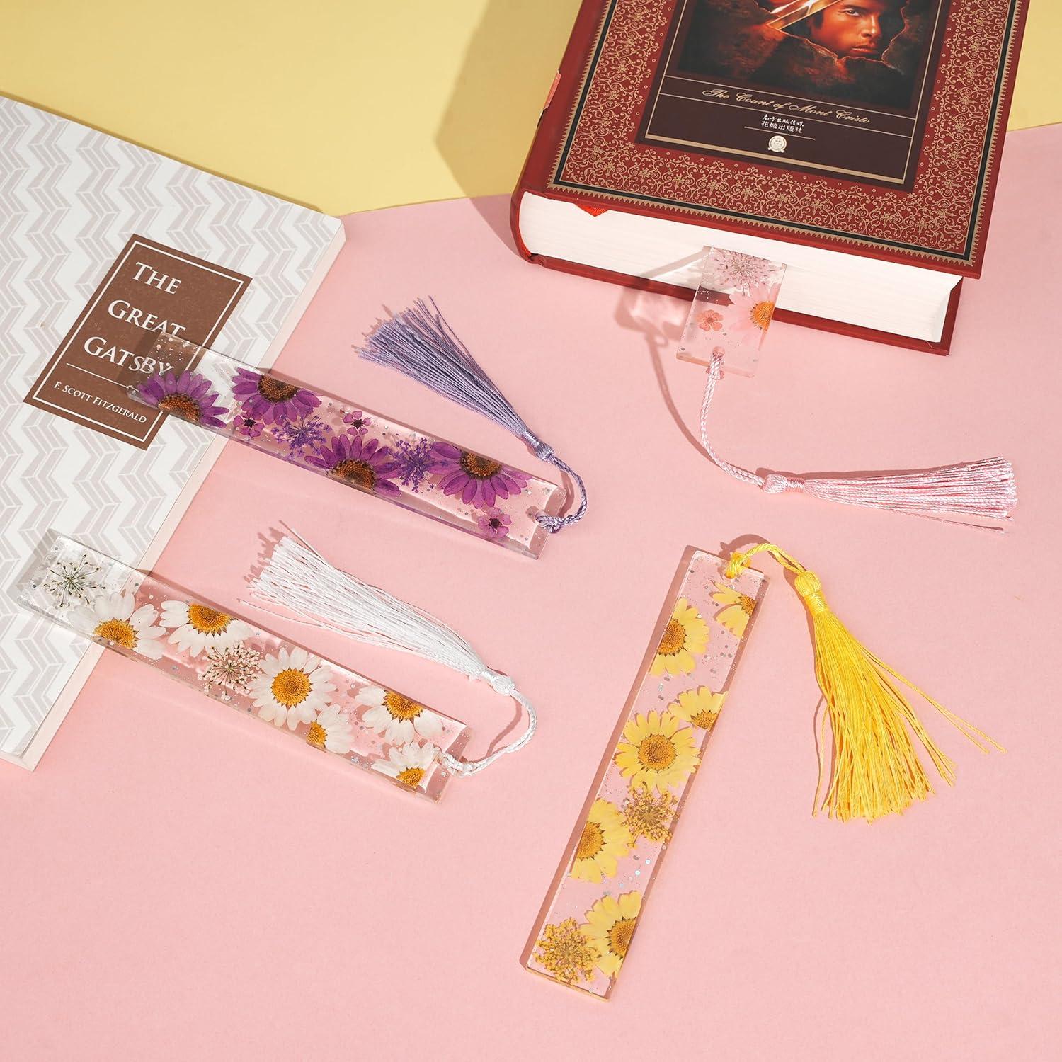 4 Marcadores de Flores Secas HLQHXWHZT con Borlas 14 cm