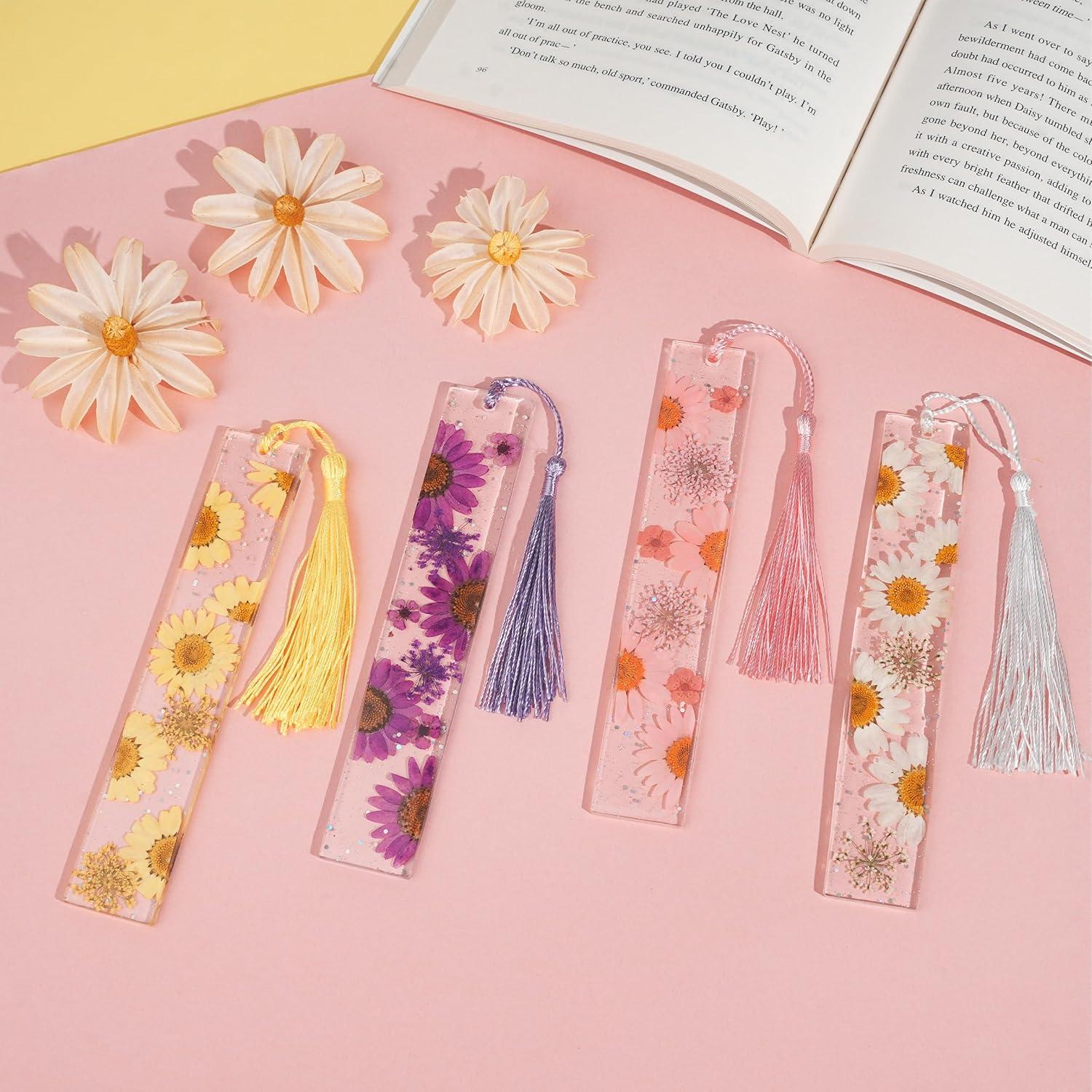 4 Marcadores de Flores Secas HLQHXWHZT con Borlas 14 cm