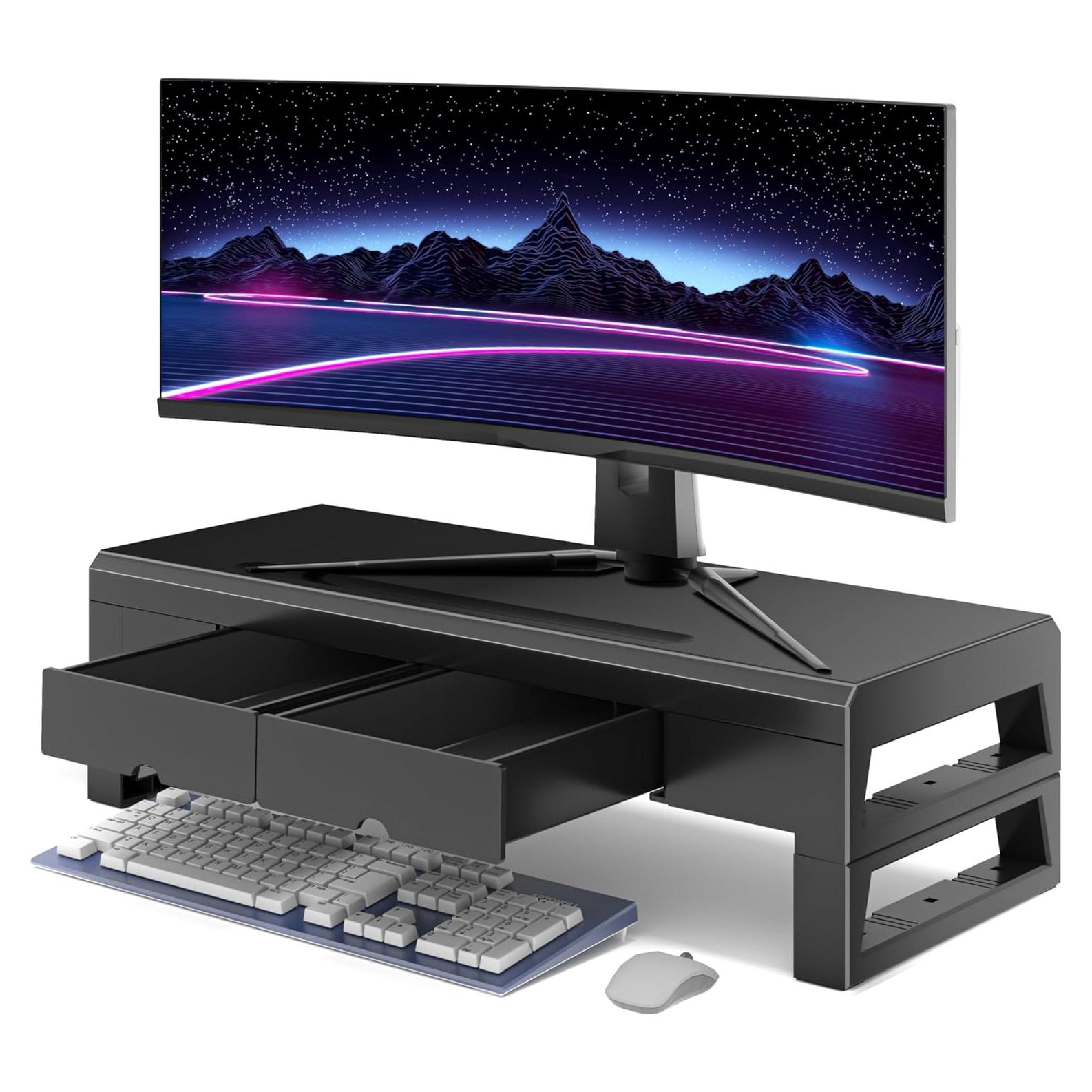 Soporte Elevador para Monitor Geckostroll con 2 Cajones 54.6 cm