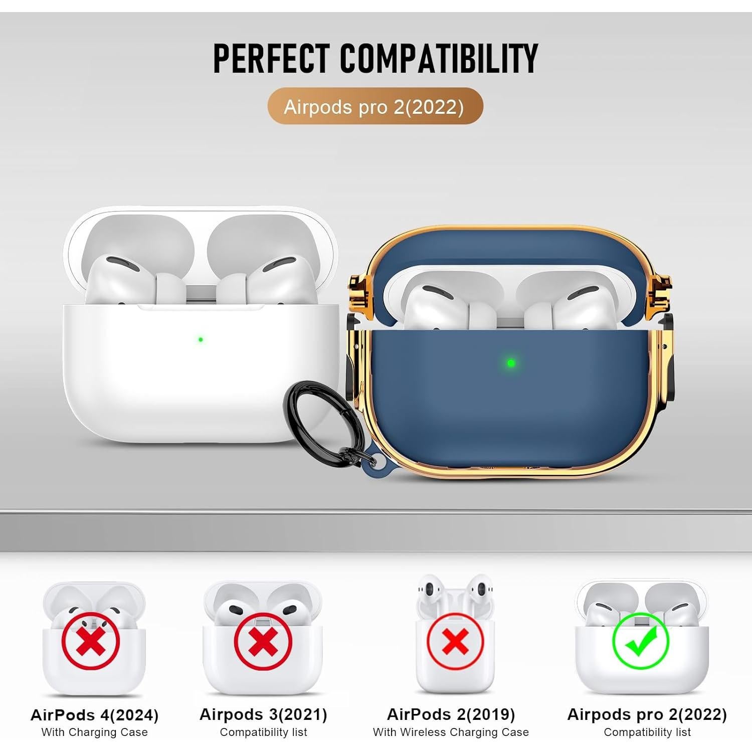 Estuche Maxjoy para AirPods Pro 2 con bloqueo - Azul Platinado