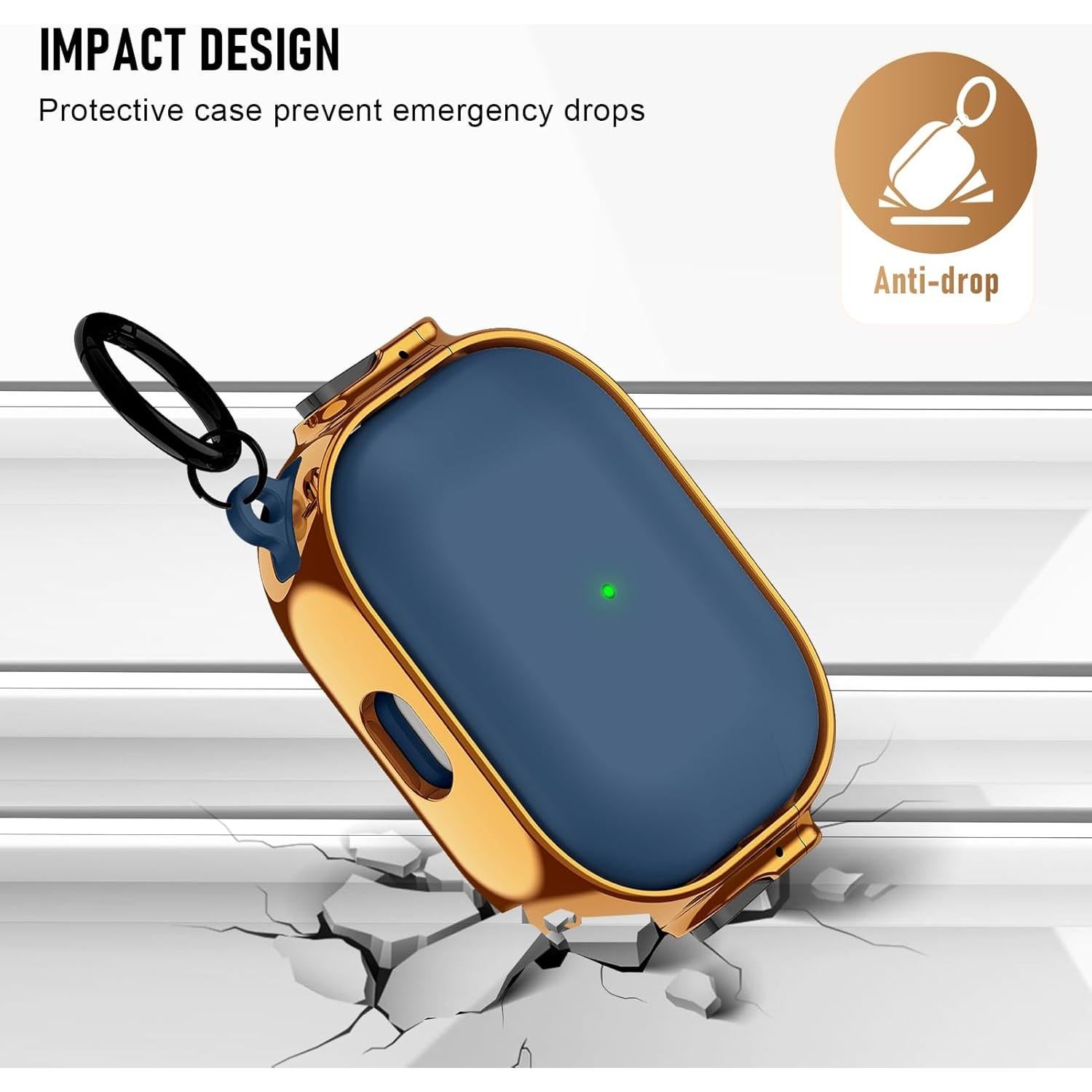 Estuche Maxjoy para AirPods Pro 2 con bloqueo - Azul Platinado