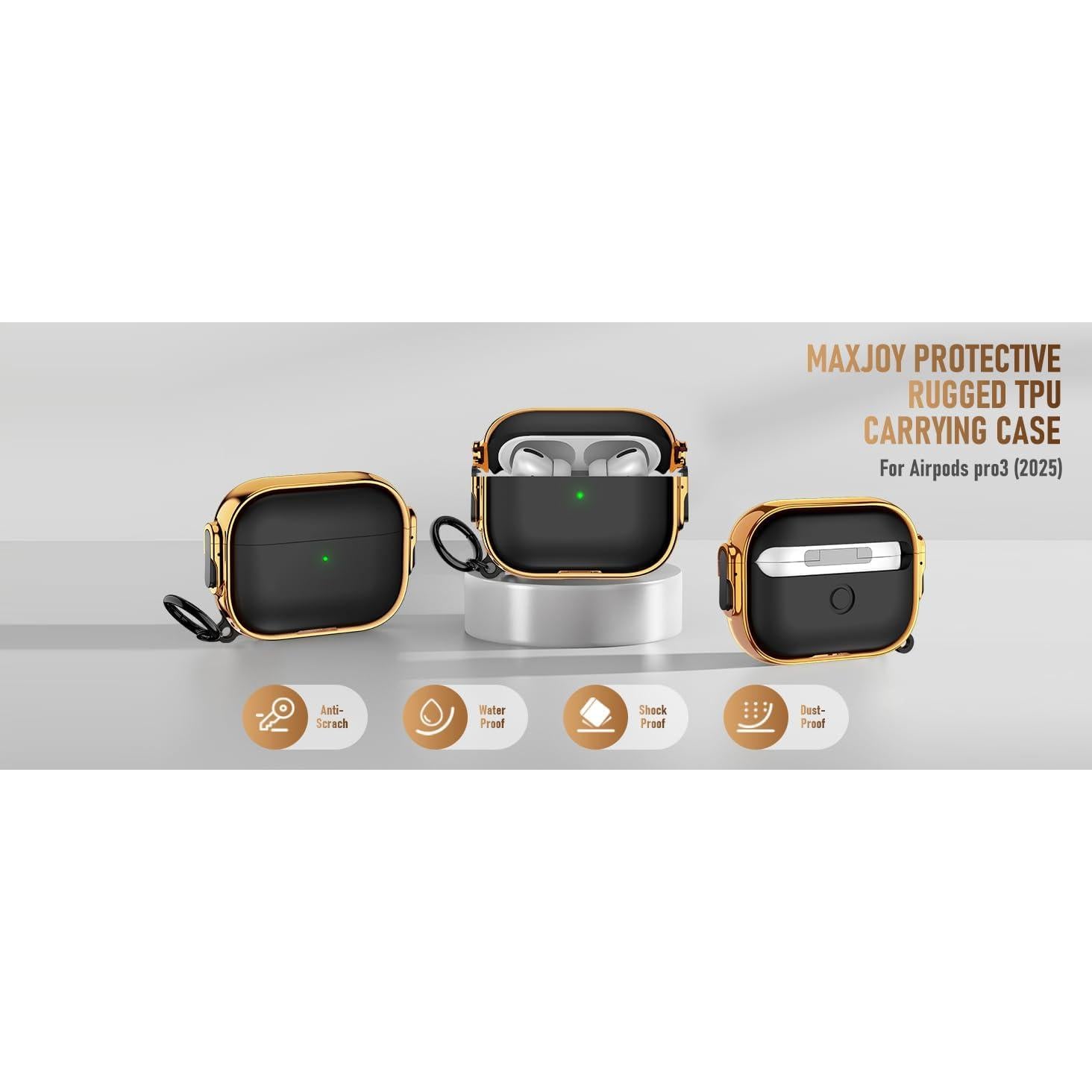 Funda de Silicona Maxjoy para AirPods Pro 3 (2025) con Kit de Limpieza