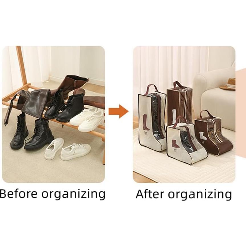 Set de 2 Bolsas de Almacenamiento para Botas Beige Rikyo