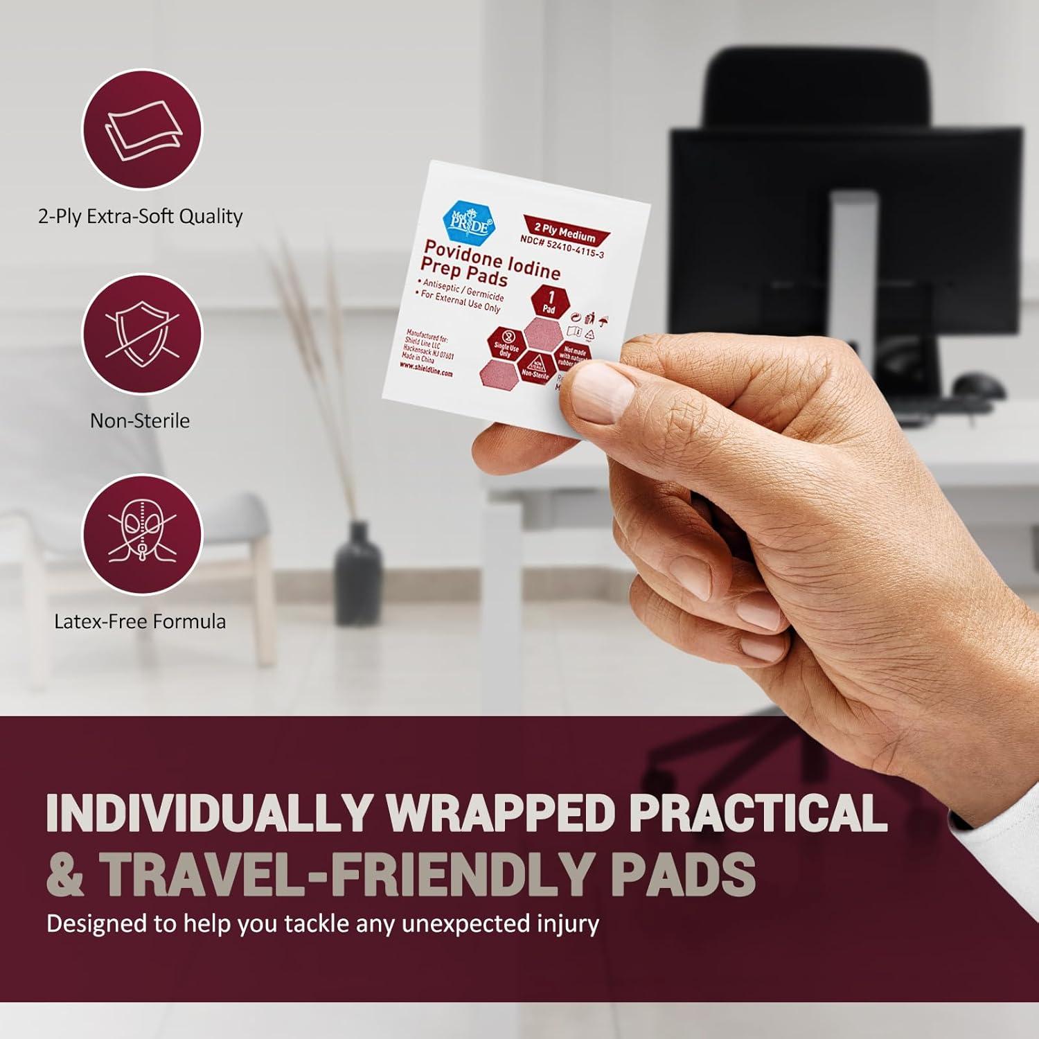 Toallitas Antiséticas Med Pride 10% Povidona Yodada - 100 Unidades