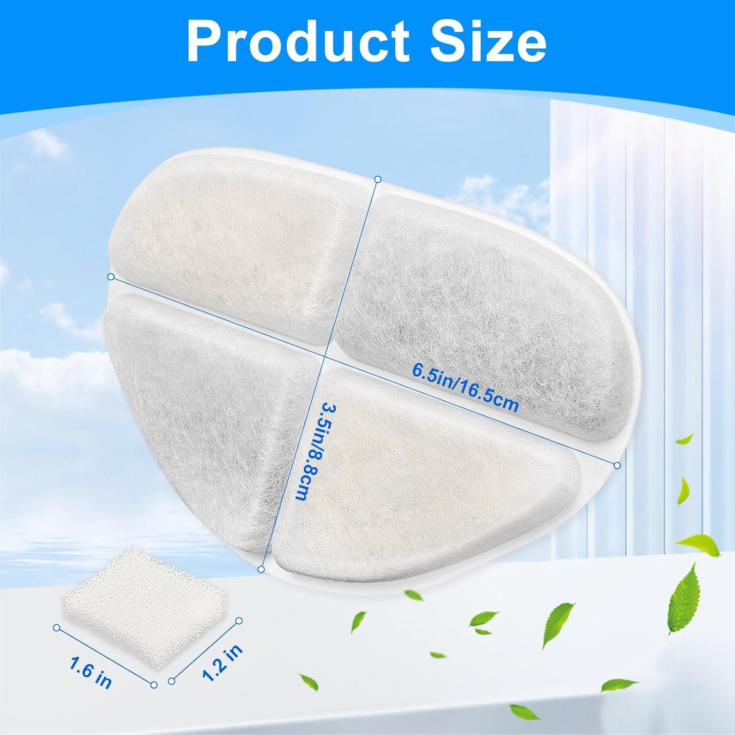 Paquete de 12 Filtros y 12 Esponjas para Fuente de Agua Cunina