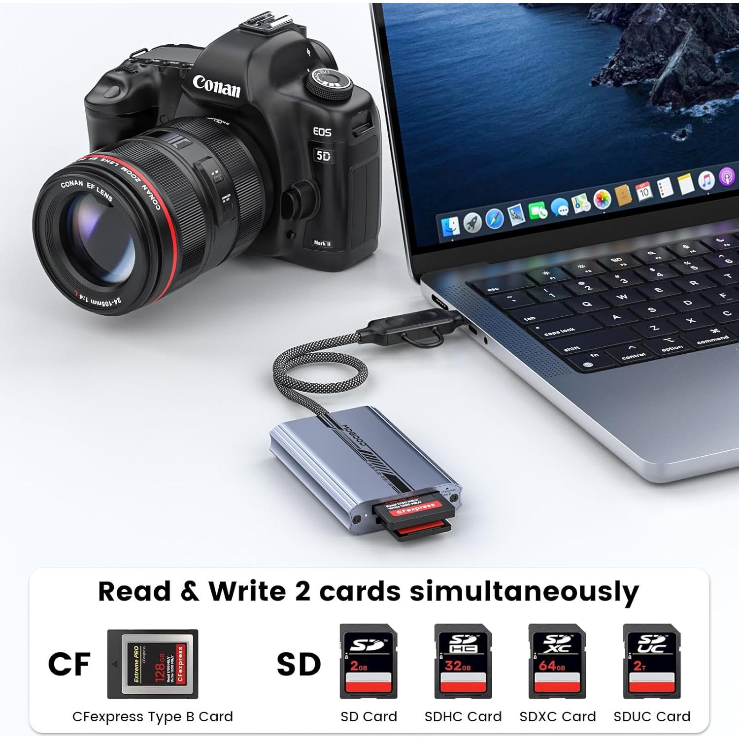 Lector de Tarjetas MOGOOD CFexpress Tipo B y SD 4.0 USB 3.2