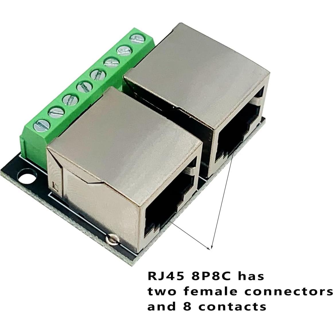 Placa de Desglose RJ45 Doble Puerto Teansic 8P8C 2 Pcs