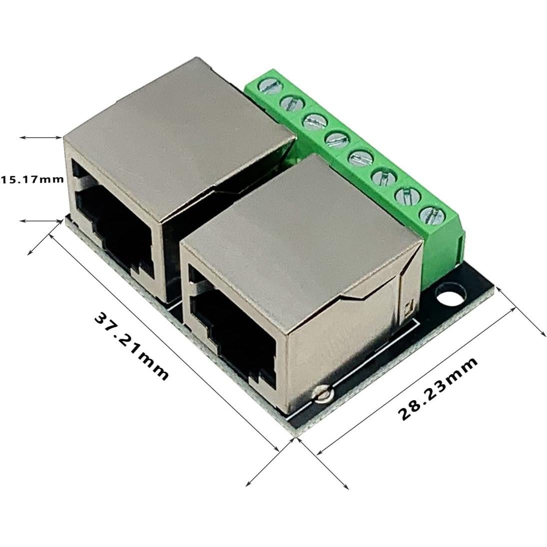 Placa de Desglose RJ45 Doble Puerto Teansic 8P8C 2 Pcs