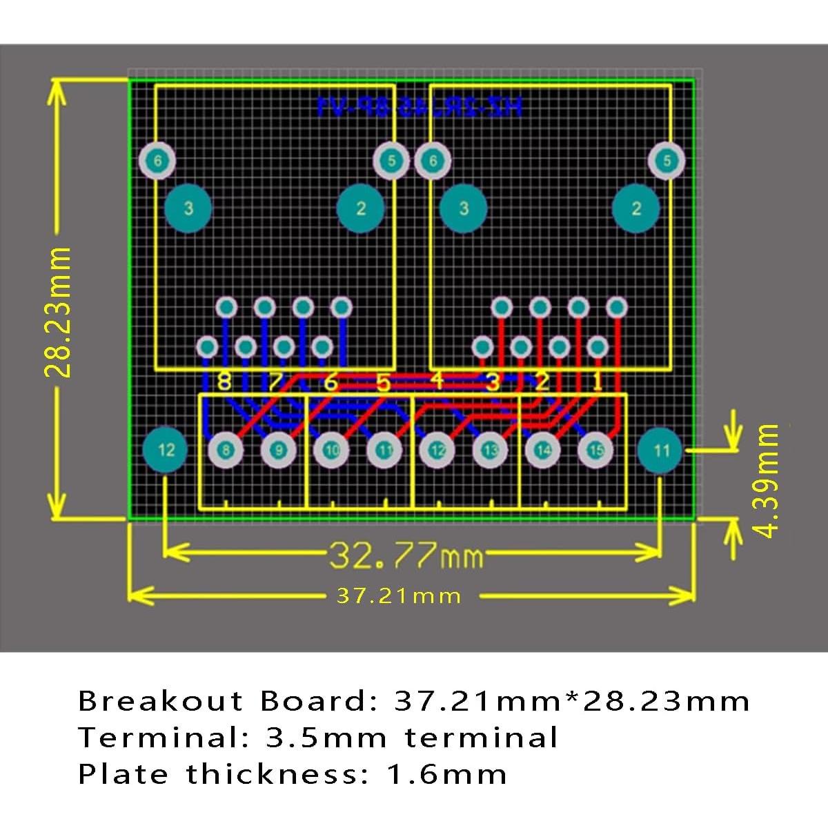 Placa de Desglose RJ45 Doble Puerto Teansic 8P8C 2 Pcs