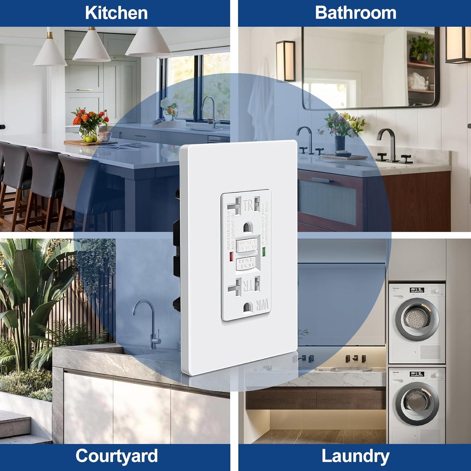 ELECTECK 5 Enchufes GFCI 20A Resistente a la Intemperie