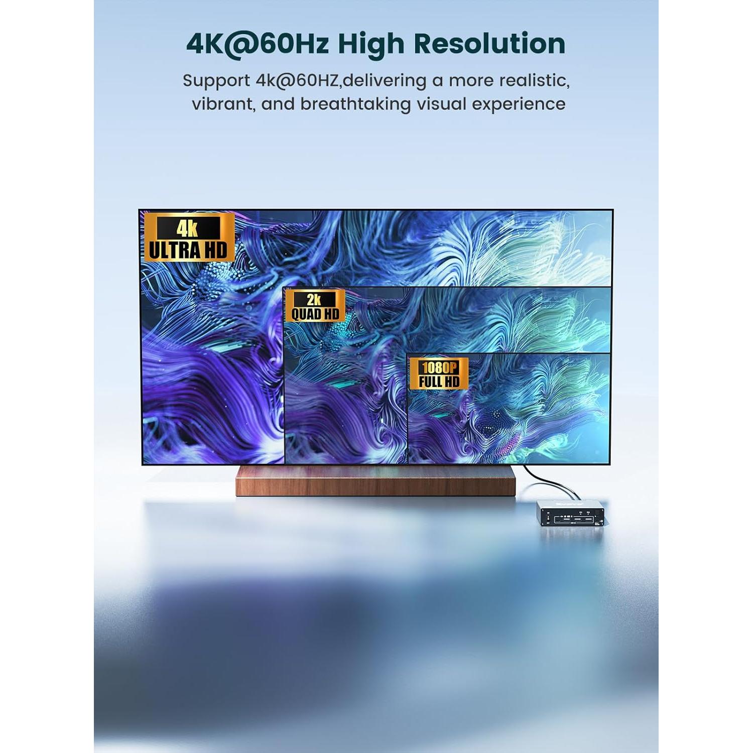 Conmutador KVM 2 Monitores 4K HDMI USB-C Eyoyo