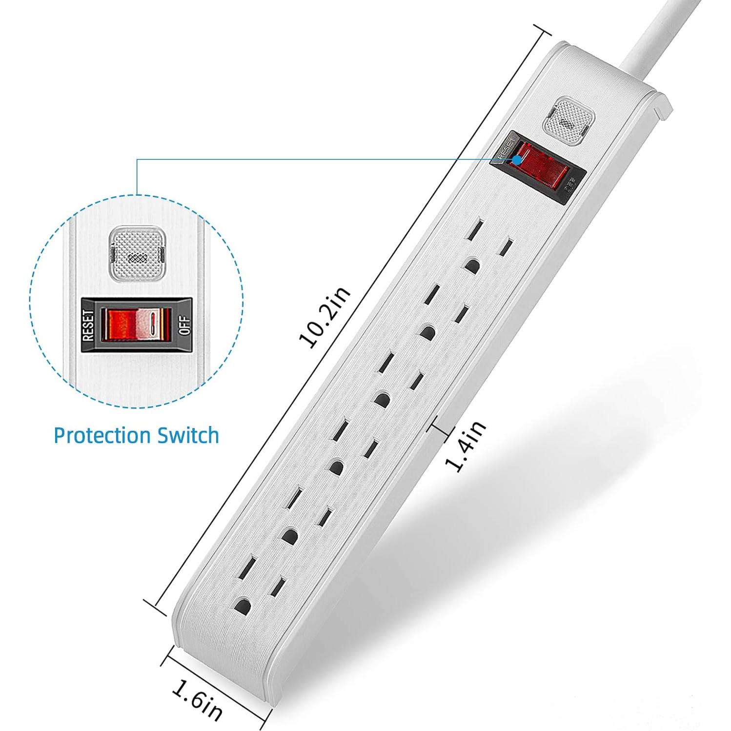 Regleta de Protección Tiffcofio 6 Salidas 600 Julios 1.22m