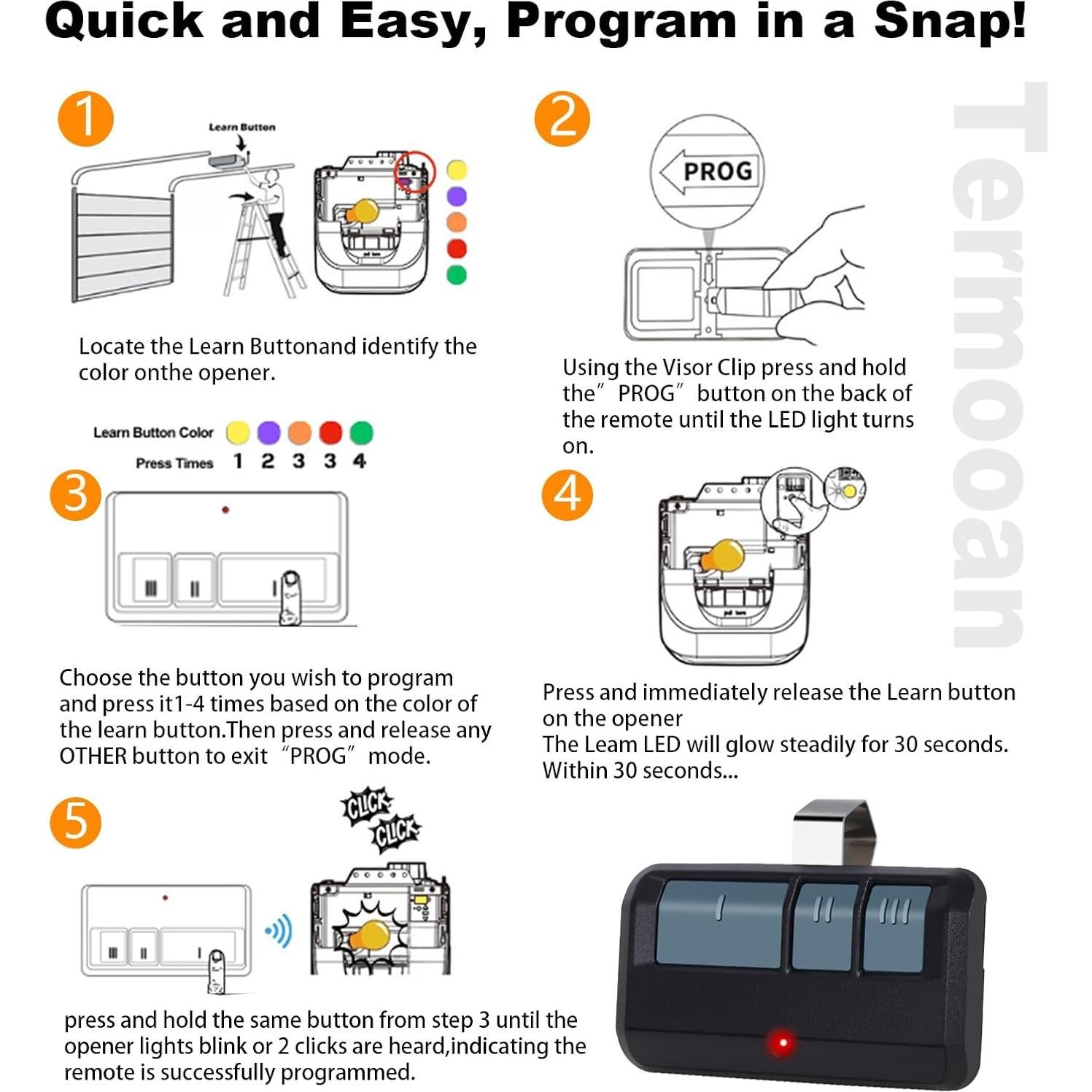 Control Remoto Universal para Puerta de Garaje LiftMaster 893Max