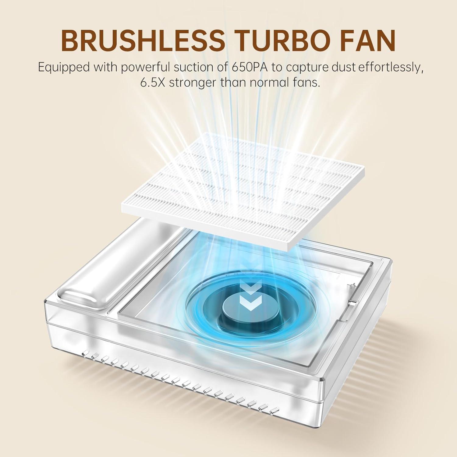 Rechargeable Nail Dust Collector Powerful 650PA 56W Nail Extractor Vacuum Suction Brushless Turbo Vent Fan Hand Pillow 30pcs Cotton Filter AB White Diamond