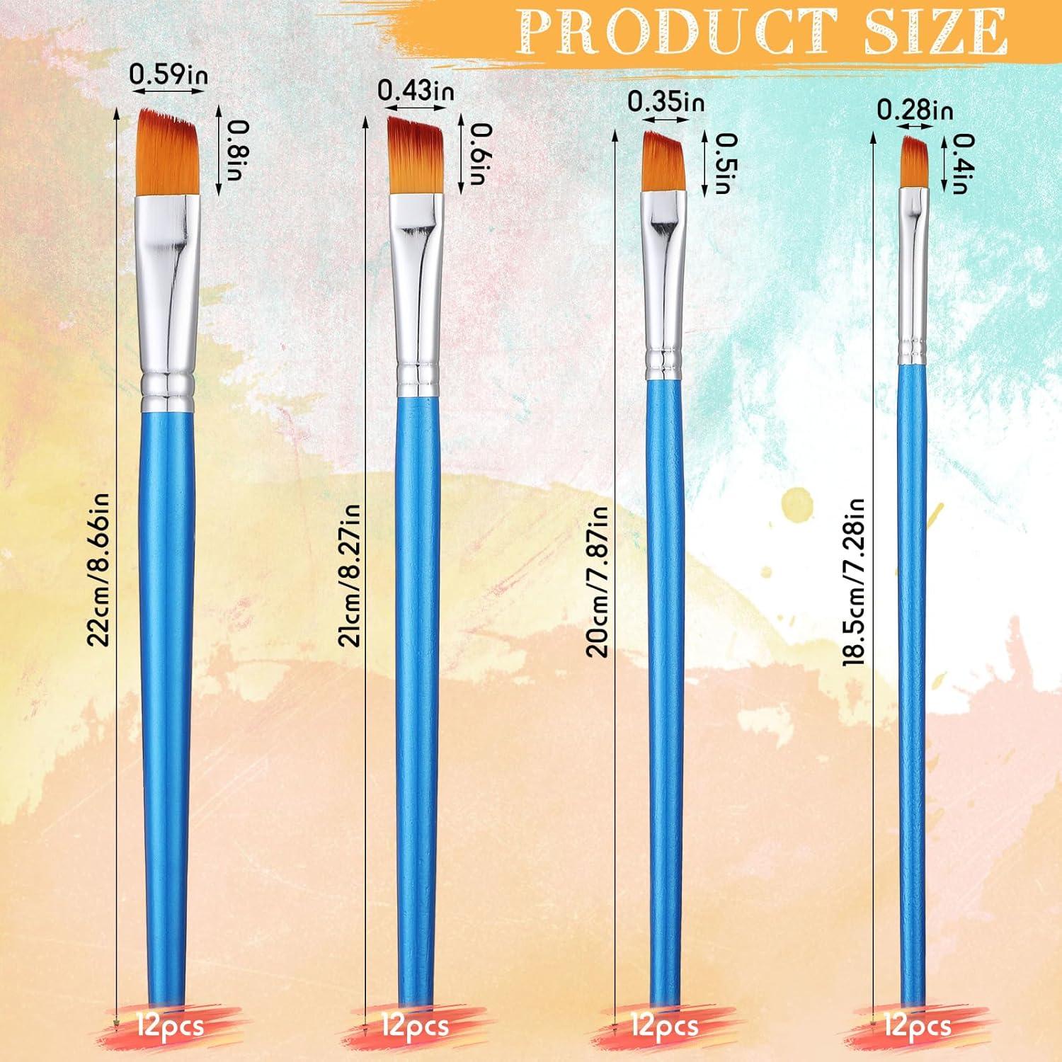 Conjunto de 48 Pinceles de Pintura Sherr - Acuarela y Acrílico